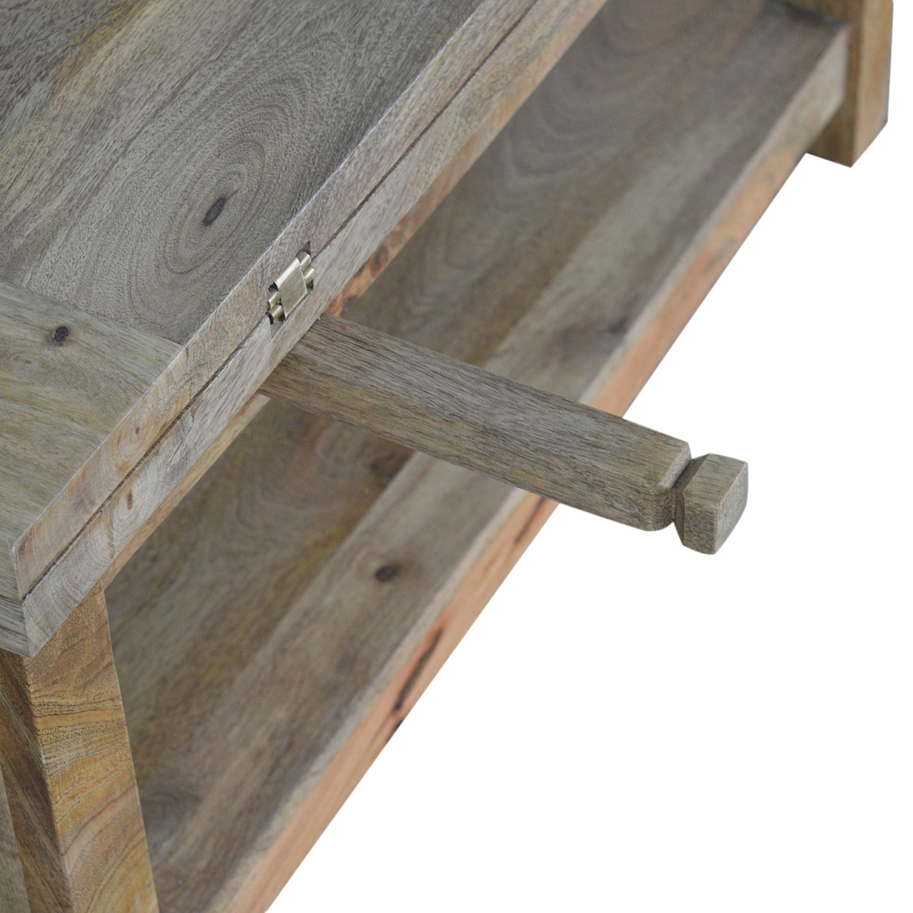 Solid Mango Wood Oak Finished Extending Trilogy Coffee Table - Image 9