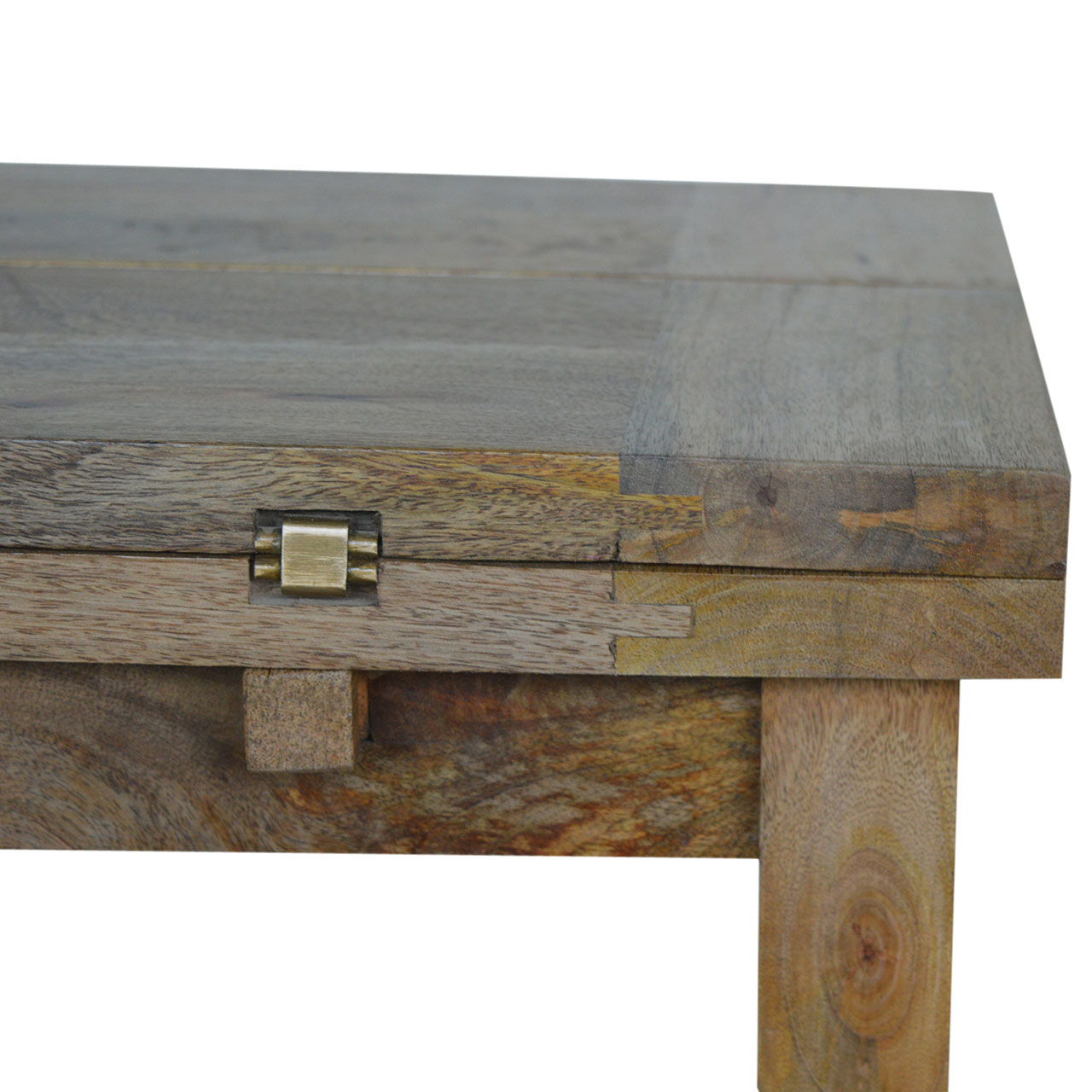 Solid Mango Wood Oak Finished Extending Trilogy Coffee Table - Image 7