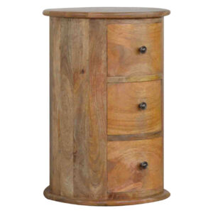 Solid Mango Wood 3 Drawer Drum Chest
