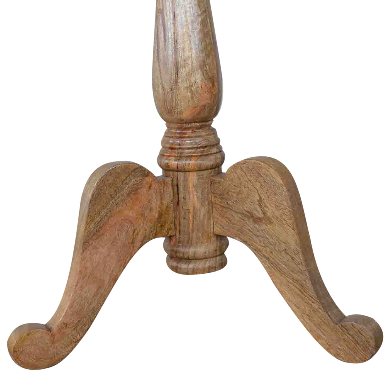 Solid Mango Wood Oak Finished Round Tea Table - Image 9