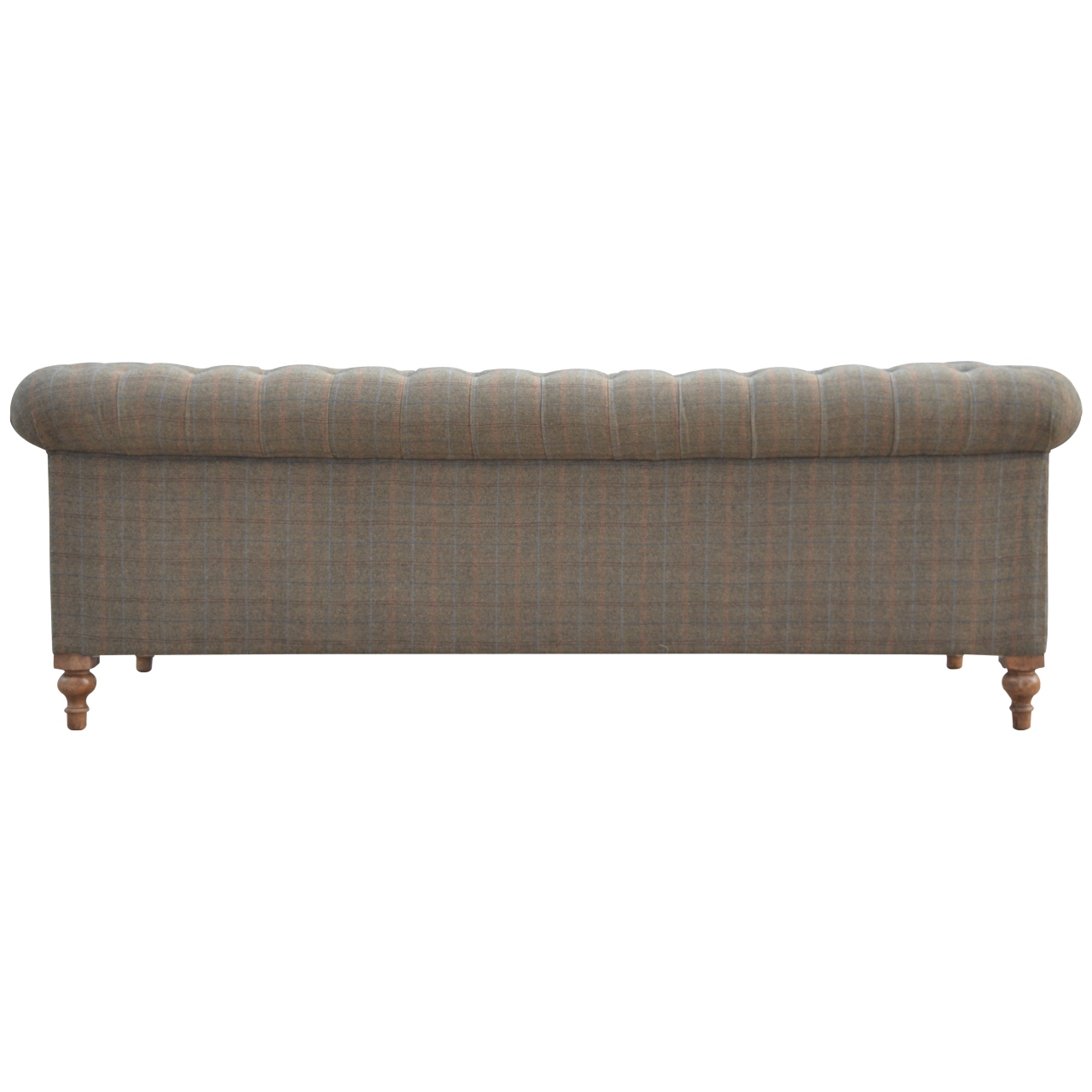 Solid Mango Wood Based Multi Tweed 3 Seater Chesterfield Sofa - Image 9