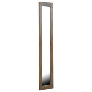 Solid Mango Wood Oak Finished Rectangular Wooden Mirror