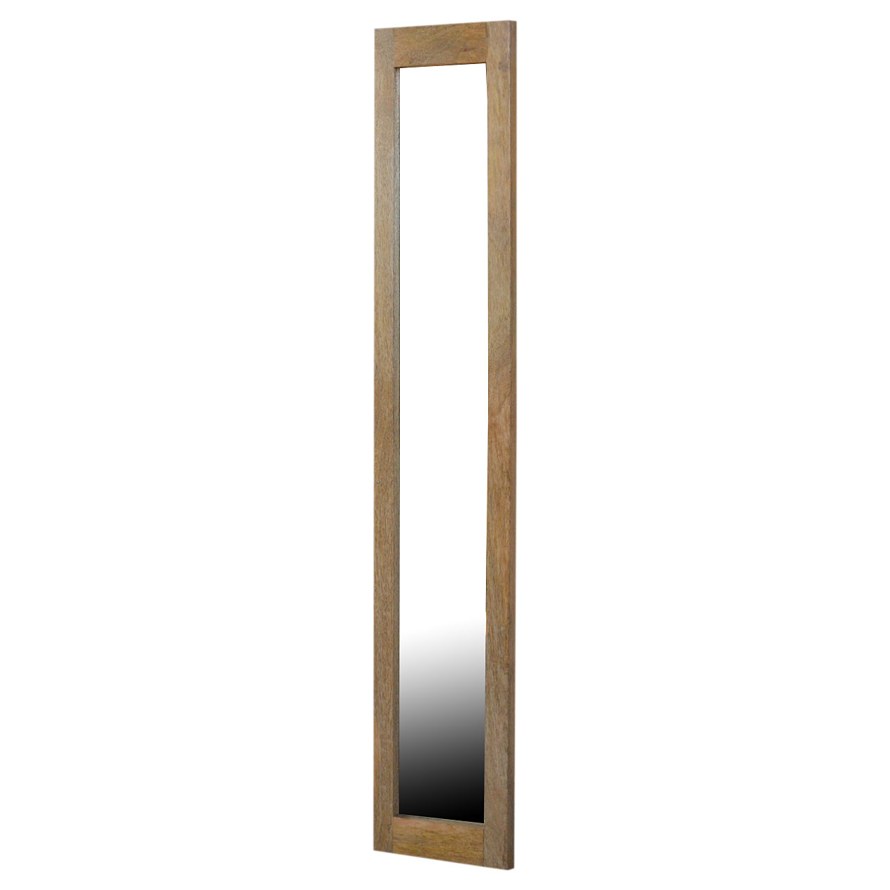 Solid Mango Wood Oak Finished Rectangular Wooden Mirror - Image 7