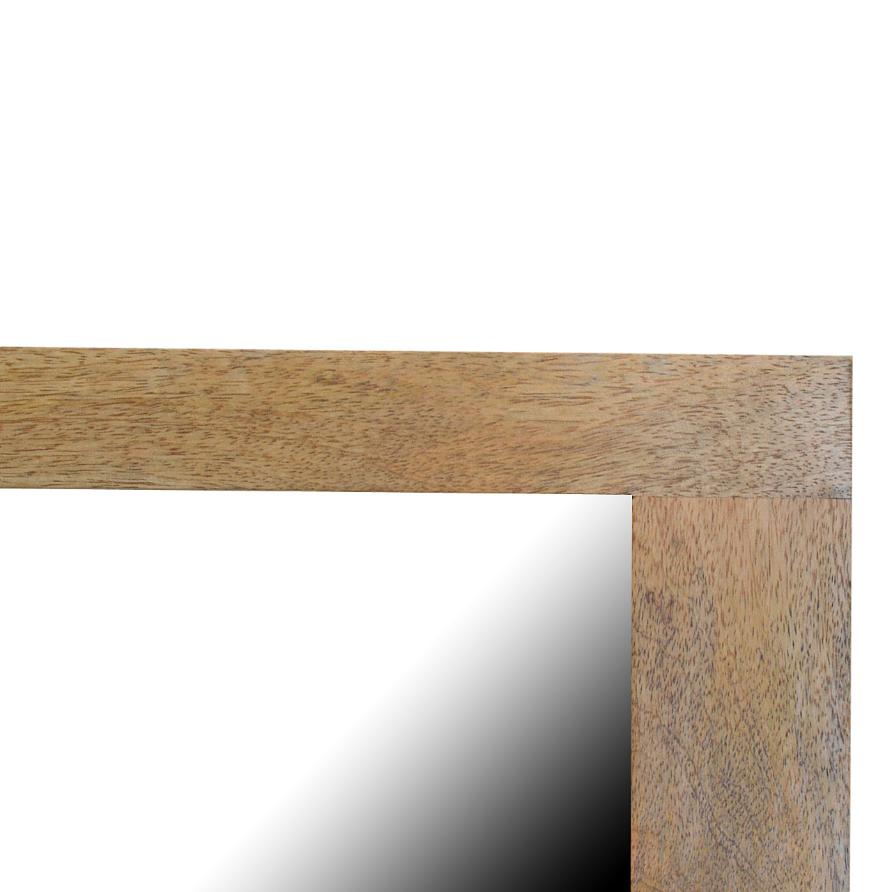 Solid Mango Wood Oak Finished Rectangular Wooden Mirror - Image 5