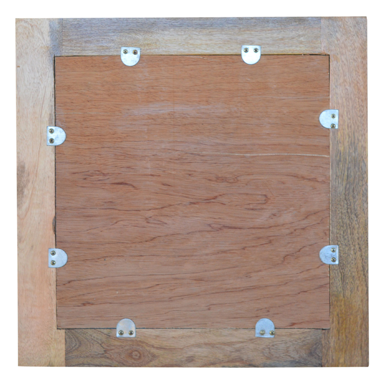 Solid Mango Wood Oak Finished Square Wooden Frame with Mirror - Image 4