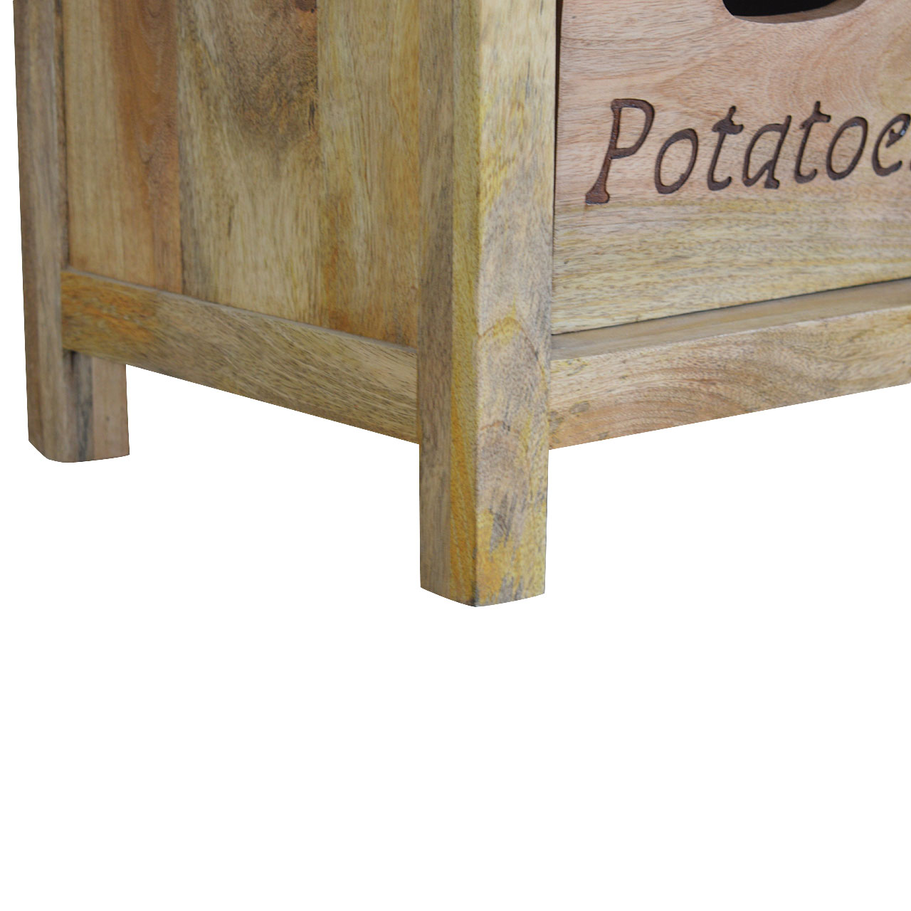 Solid Mango Wood Oak Finished 4 Drawer Kitchen Cabinet - Image 9