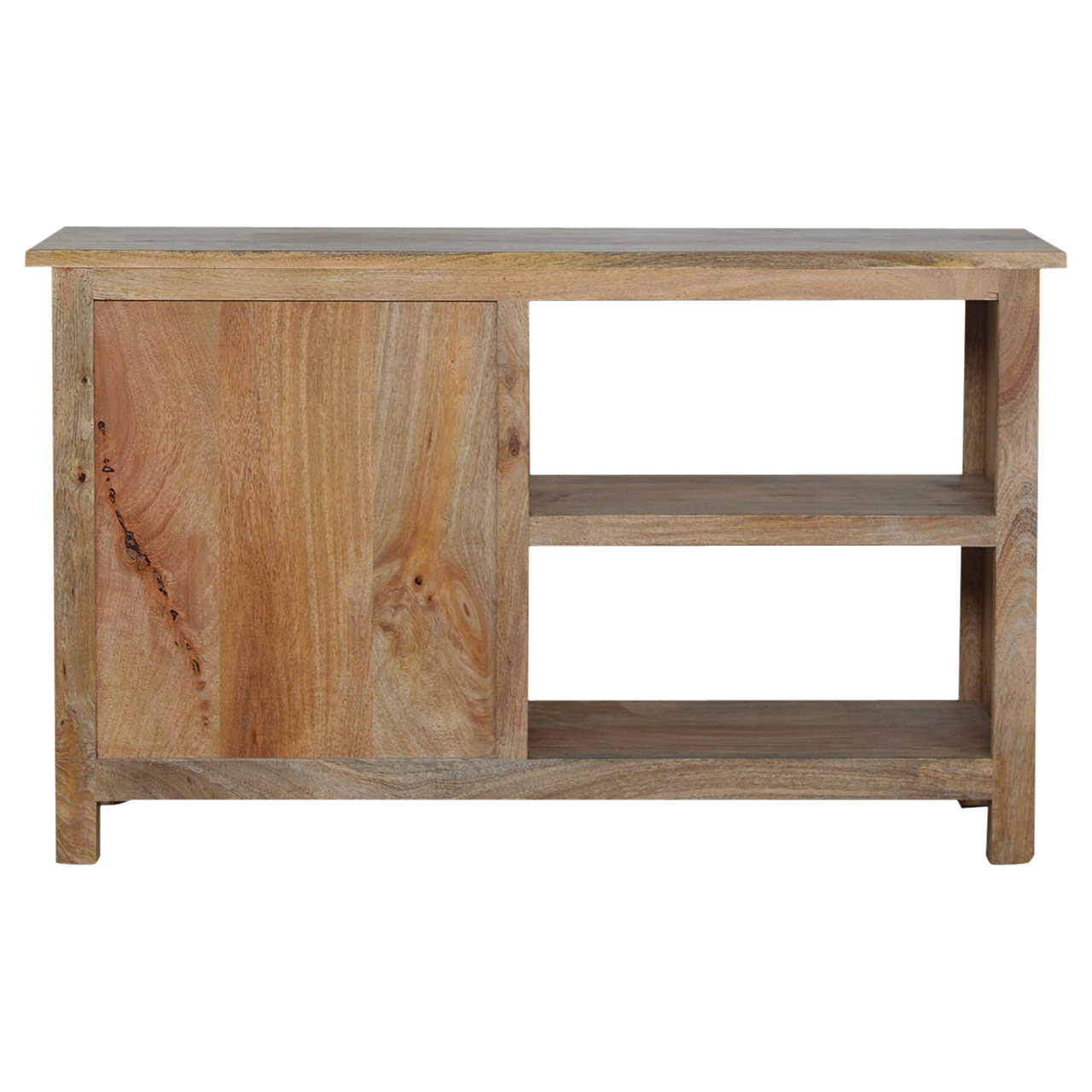 Solid Mango Wood Oak Finished 3 Drawer Country Media Unit - Image 4