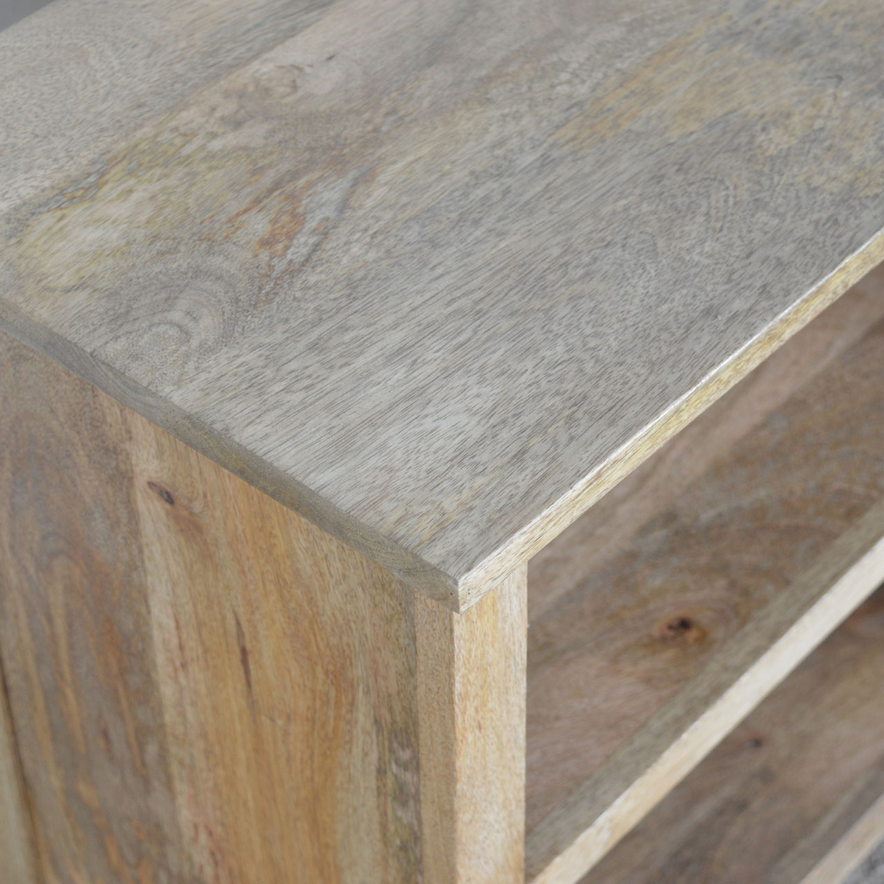 Solid Mango Wood Oak Finished 3 Drawer Country Media Unit - Image 5