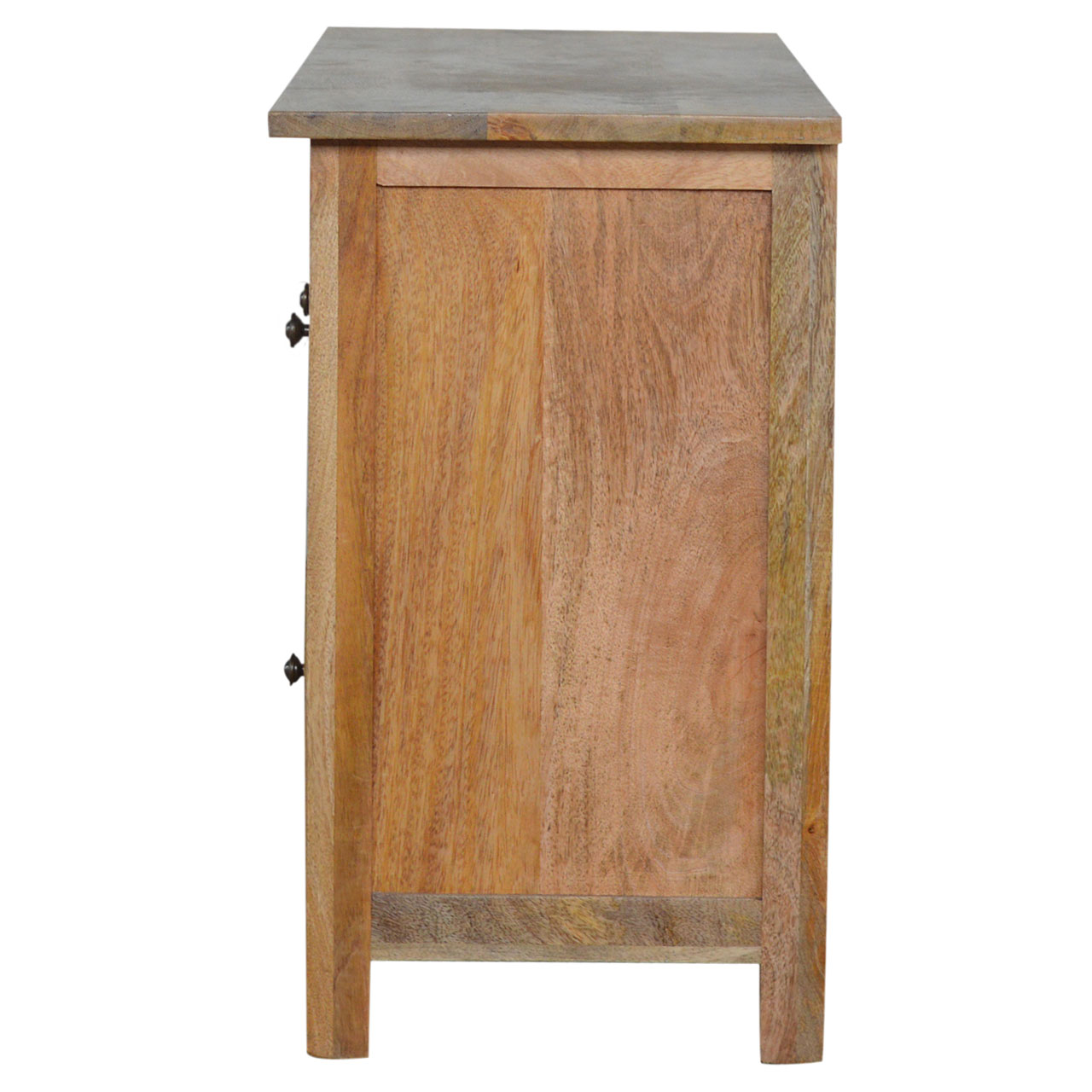 Solid Mango Wood Oak Finished 3 Drawer Country Media Unit - Image 8