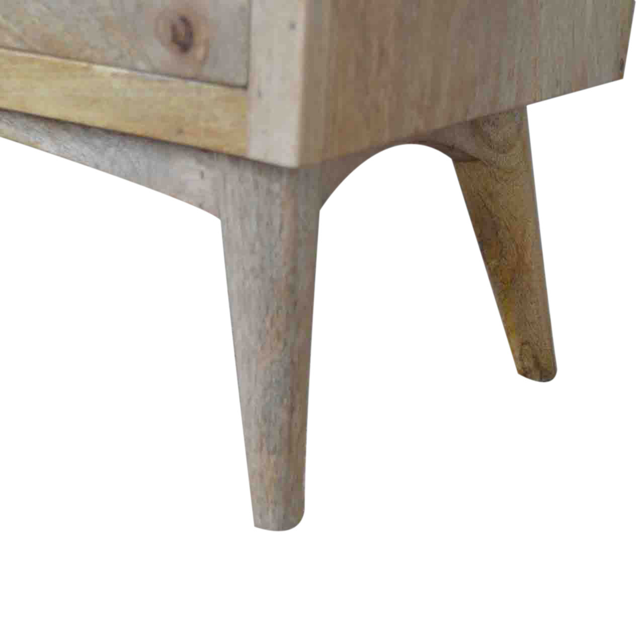 Solid Mango Wood Oak Finished 2 Drawer Media Unit - Image 4
