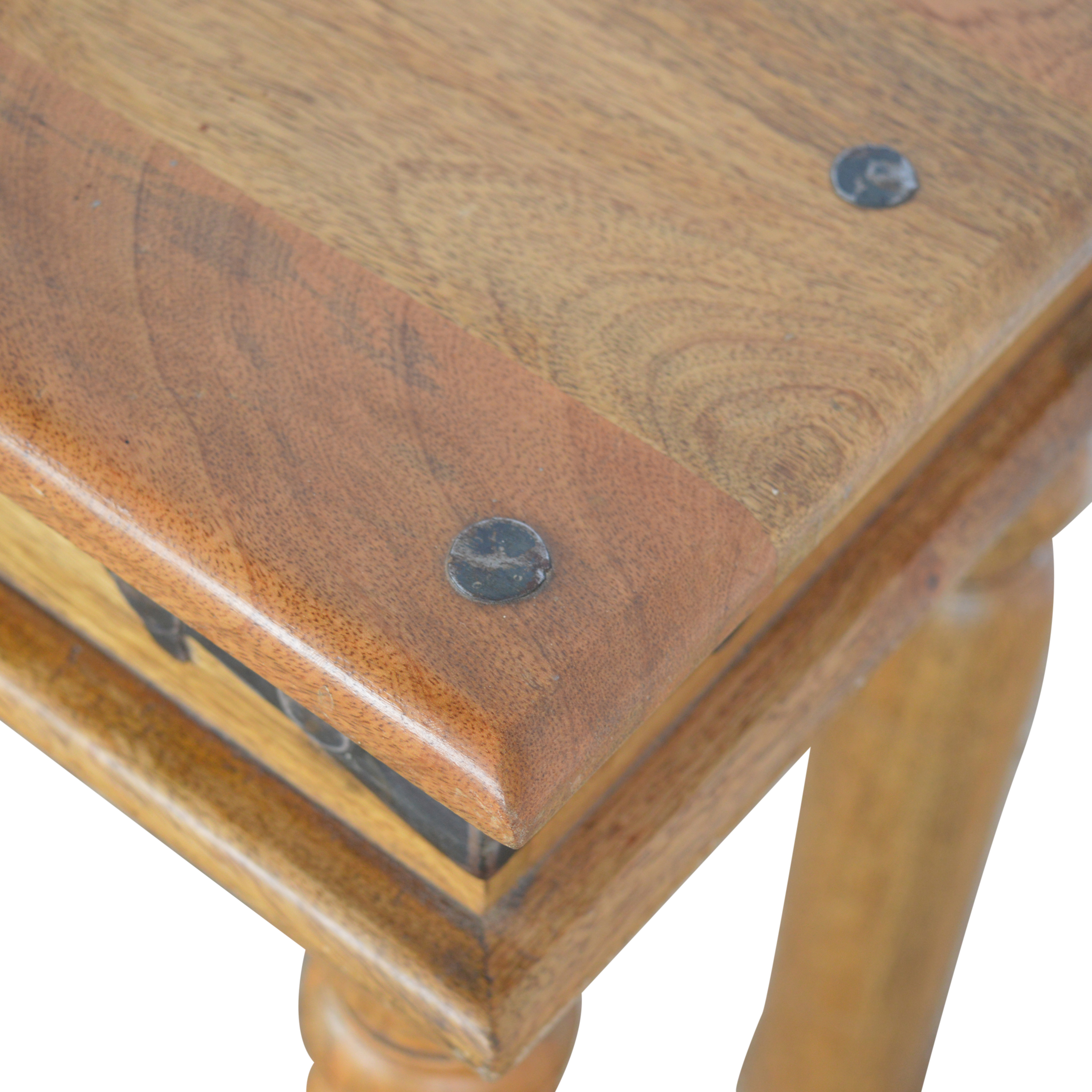 Solid Mango Wood Oak Finished Thakat End Table - Image 2