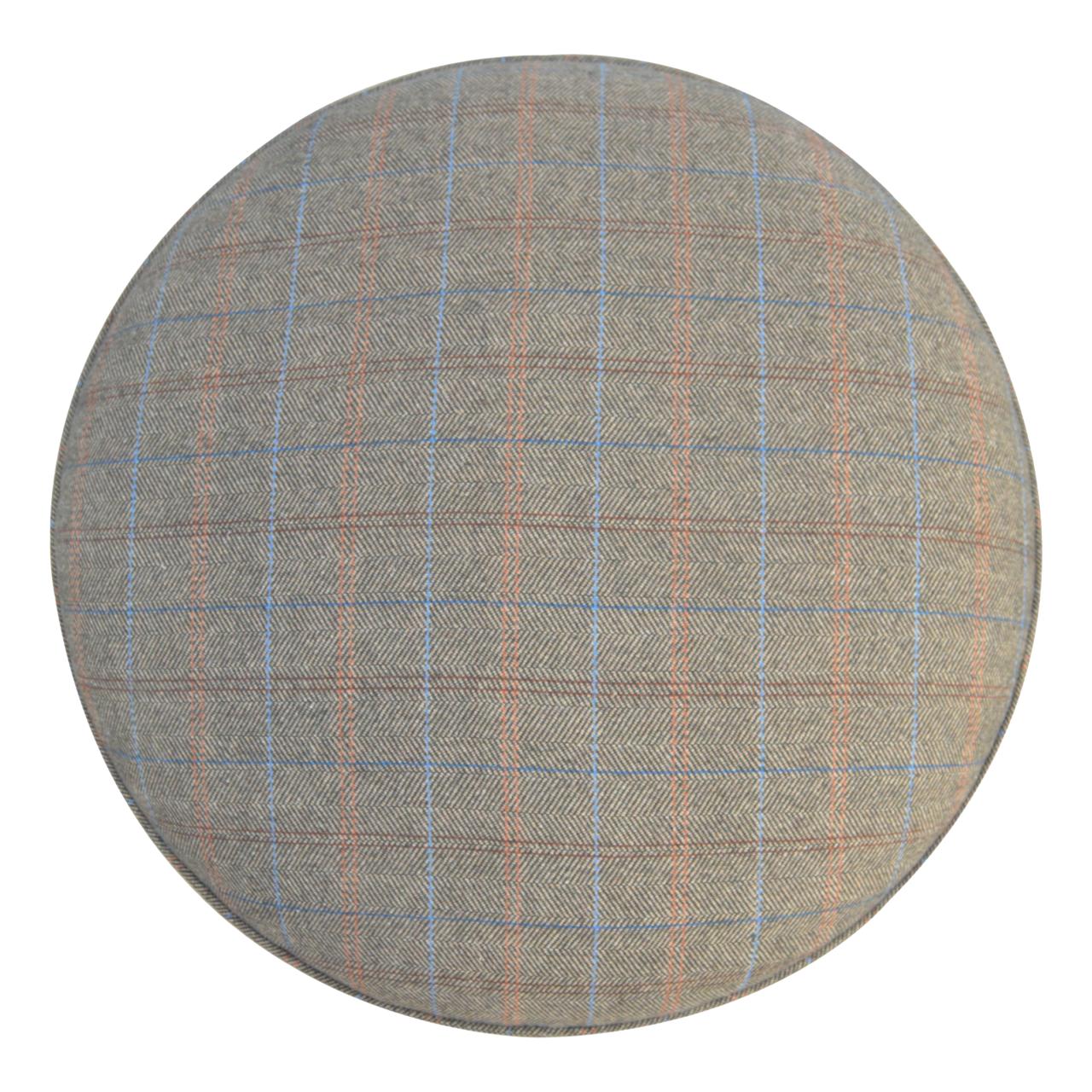 Solid Mango Wood Oak Finished Multi Tweed Upholstered Nordic Style Footstool - Image 5
