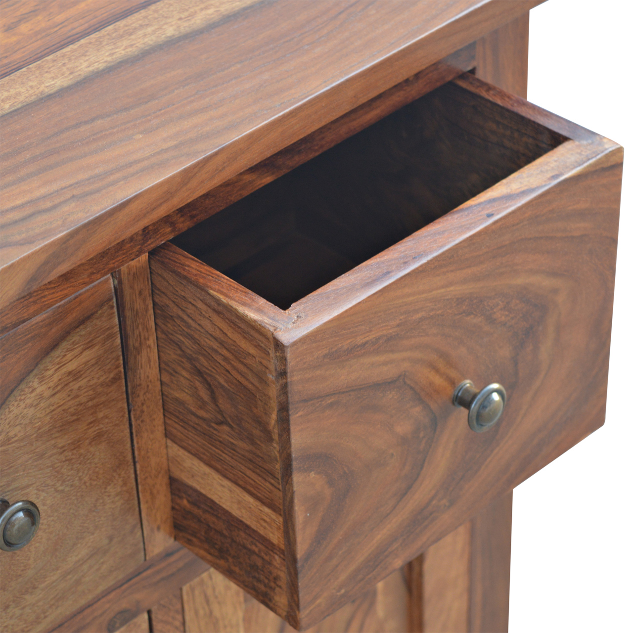 Solid Sheesham Wood Honey Caramel Finished 4 Drawer Cabinet - Image 3