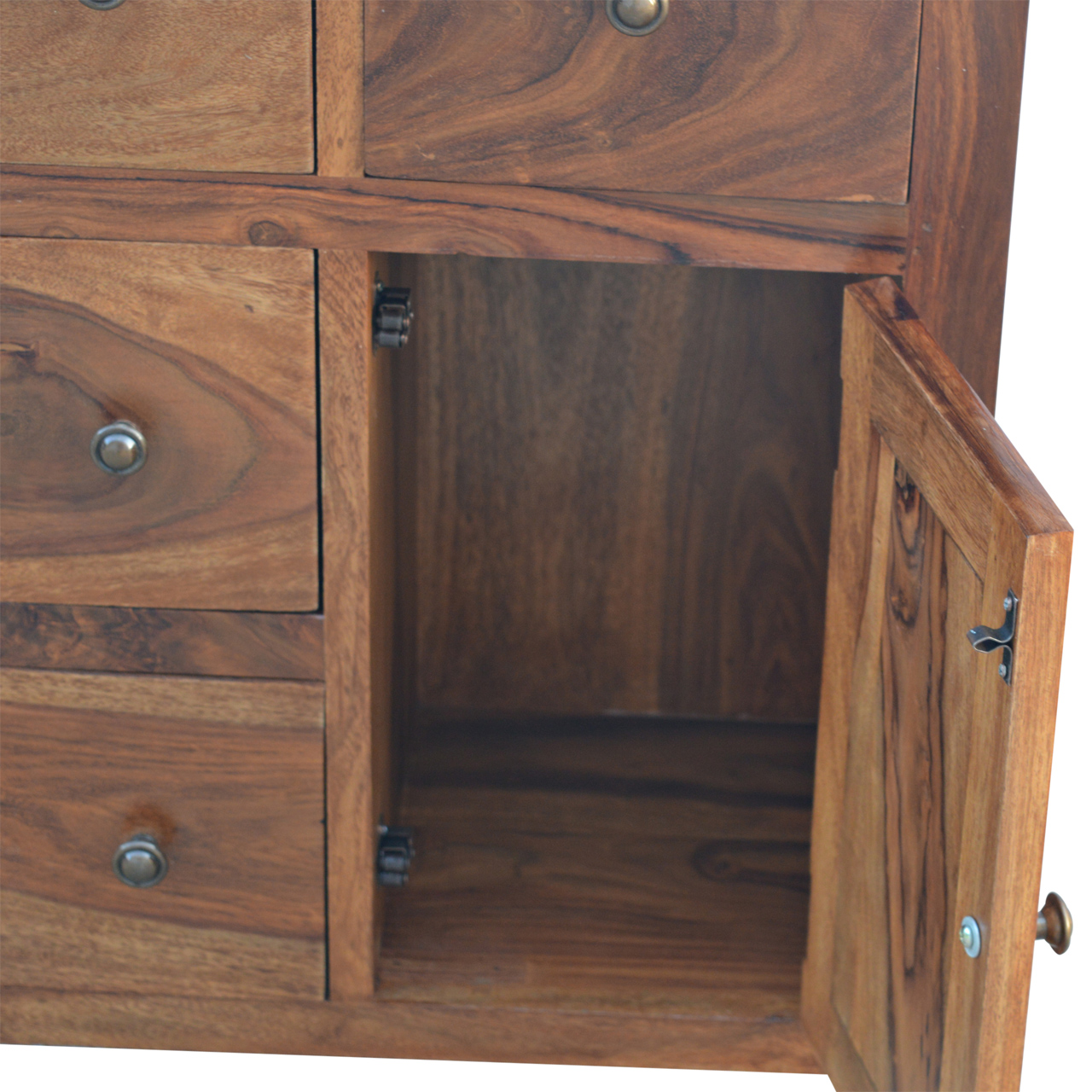 Solid Sheesham Wood Honey Caramel Finished 4 Drawer Cabinet - Image 6