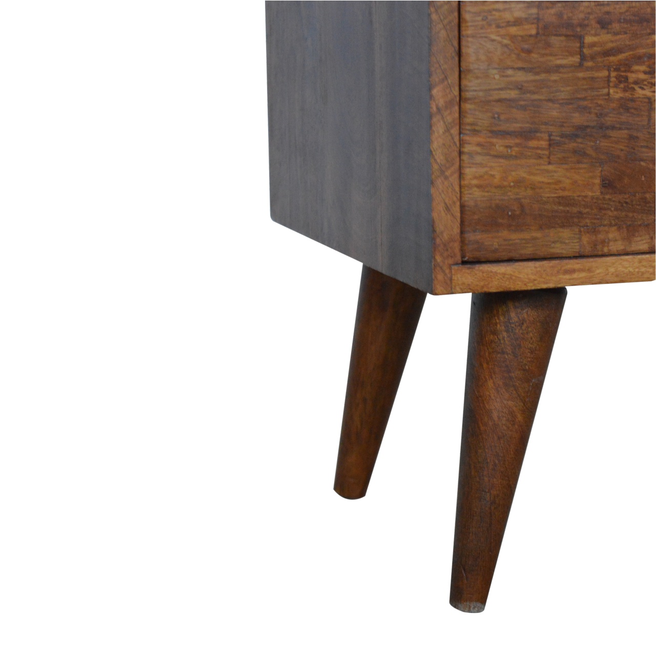 Solid Mango Wood Mixed Chestnut Finished 2 Drawer Bedside - Image 5