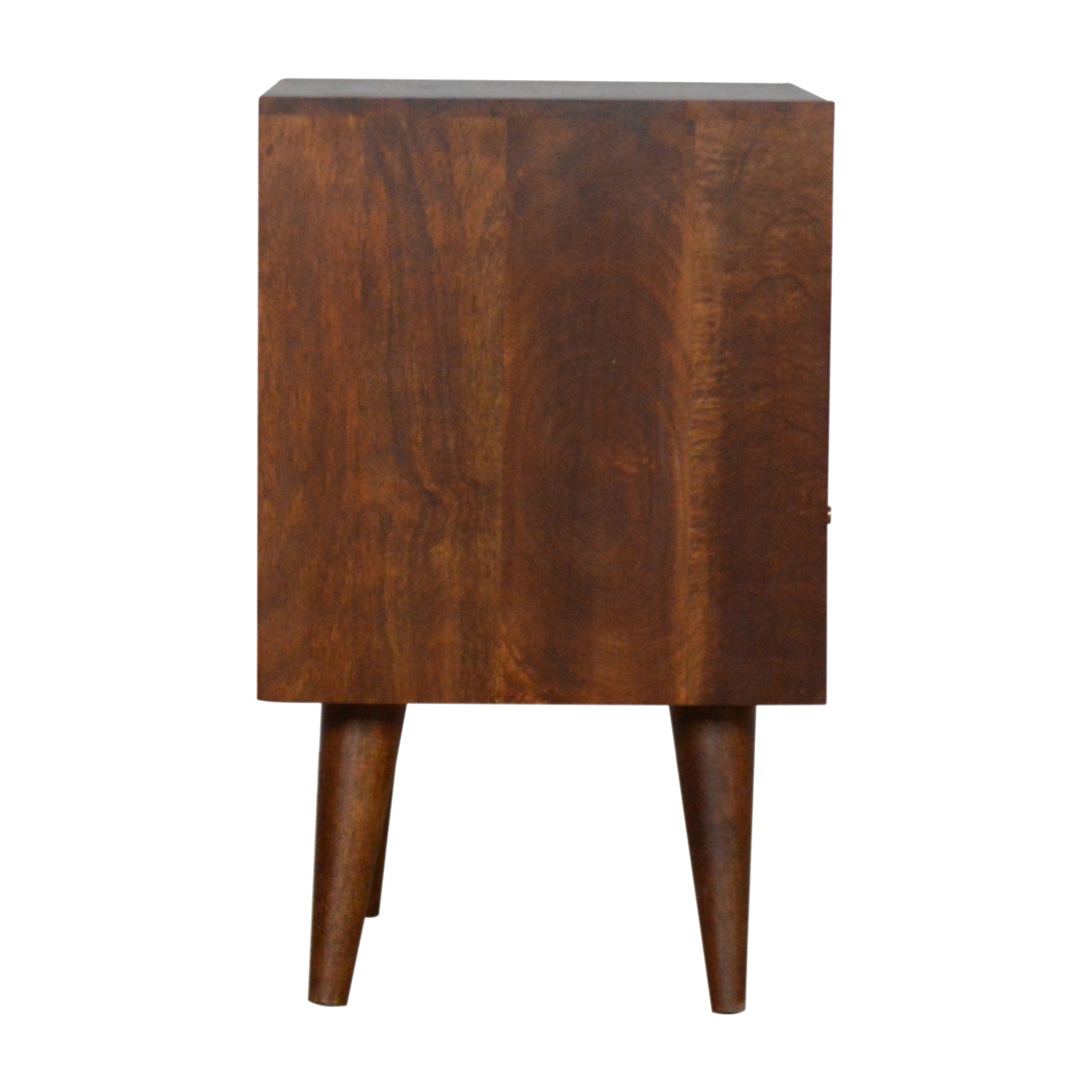 Solid Mango Wood Mixed Chestnut Finished 2 Drawer Bedside - Image 7