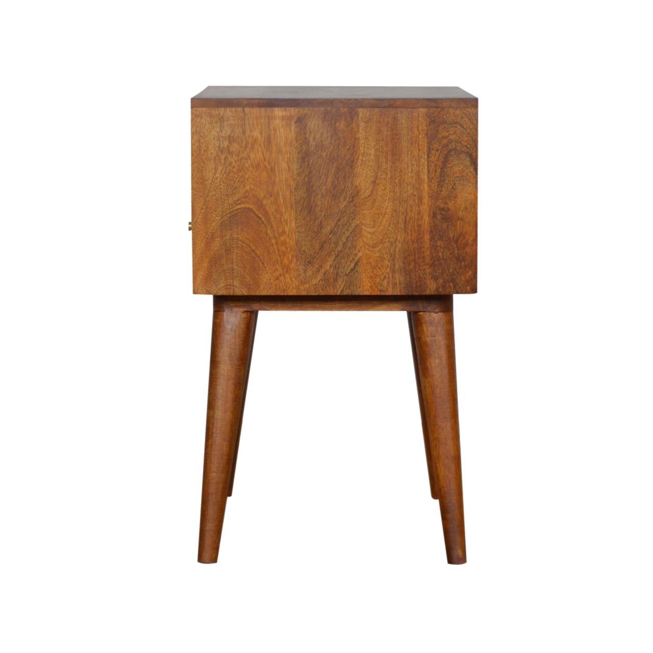 Solid Mango Wood Mixed Chestnut Finished 1 Drawer 1 Slot Bedside - Image 8