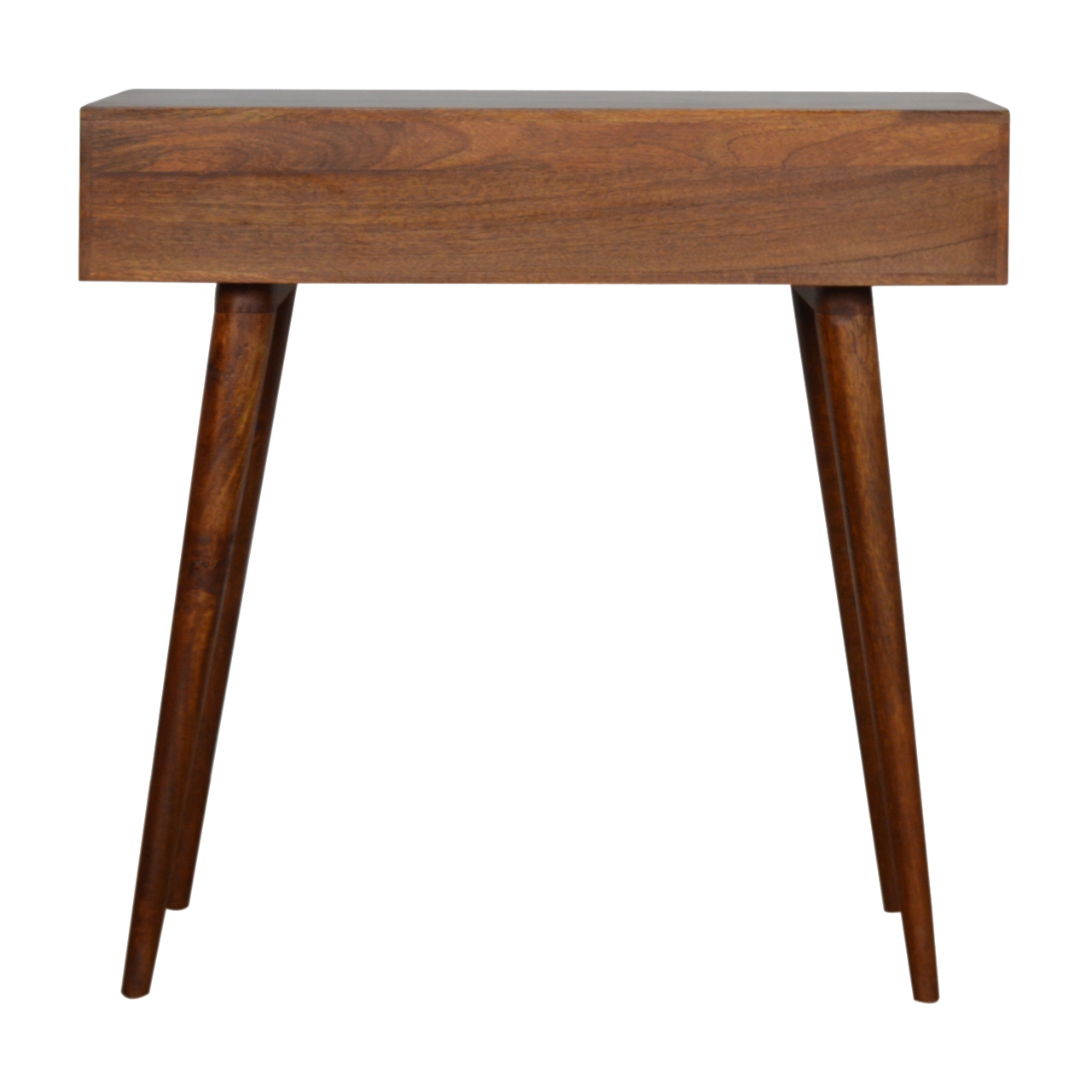 Solid Mango Wood Oak Finished Patterned Console Table - Image 9