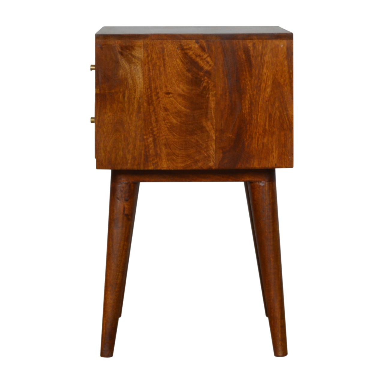 Solid Mango Wood Various Chestnut Finished 2 Drawer Bedside - Image 7
