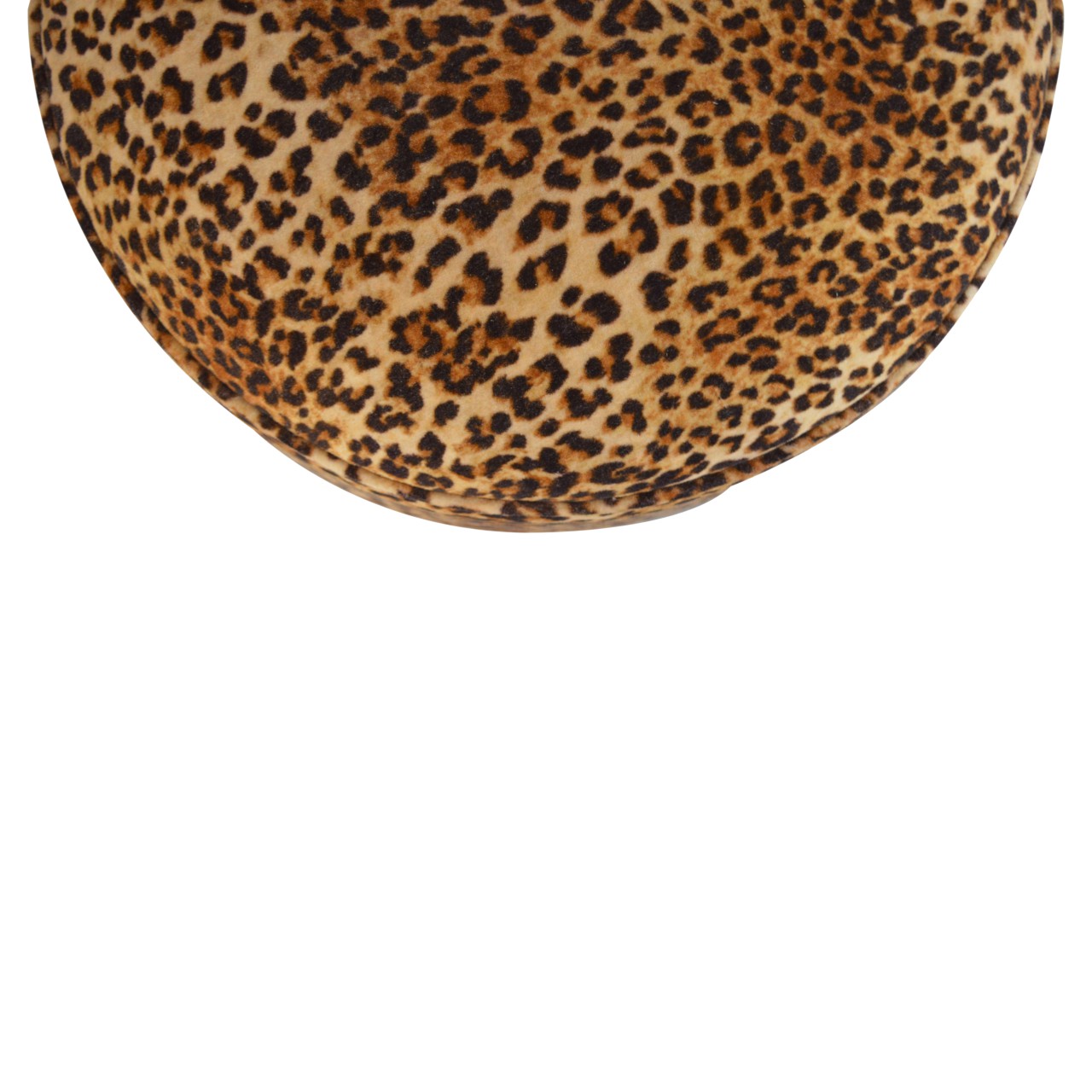 Solid Walnut Finished Cotton Velvet Leopard Print Footstool - Image 7