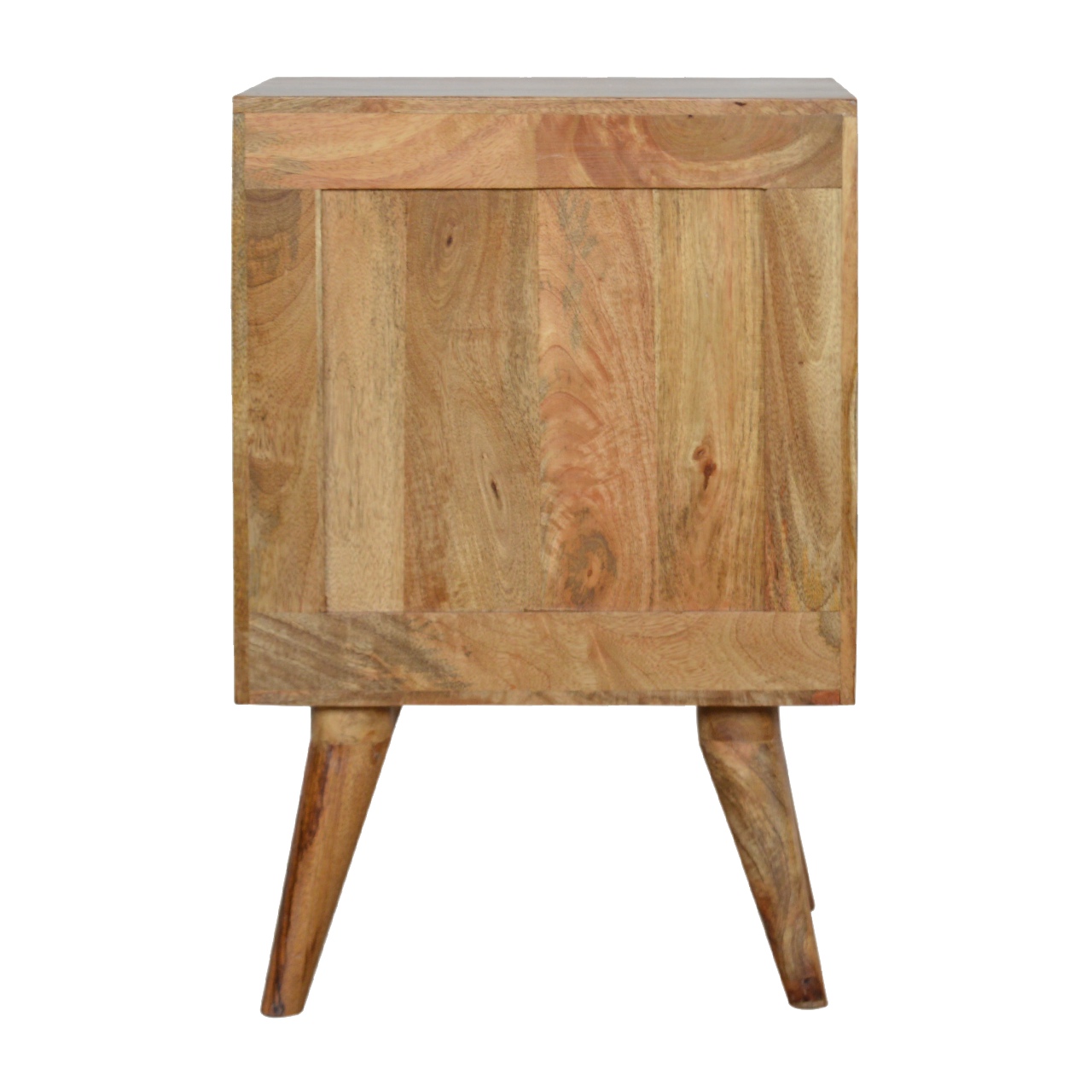 Solid Mango Wood Oak Finished 2 Drawer Slate Pattern Bedside - Image 8