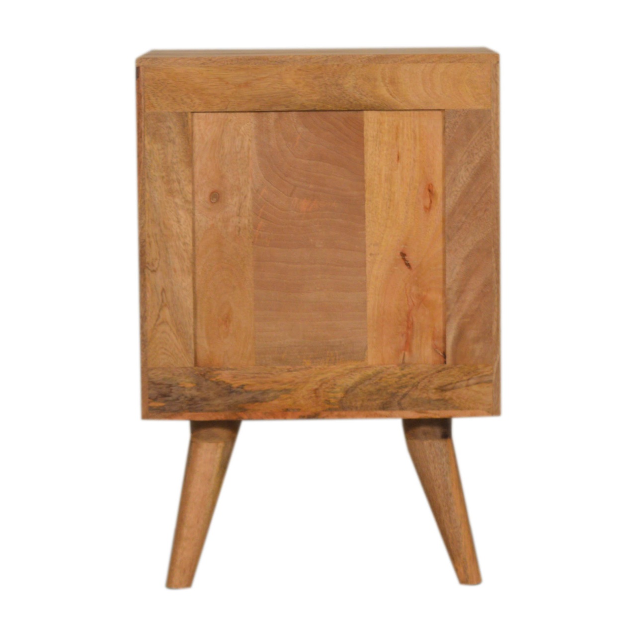 Solid Mango Wood Oak Finished 3 Drawer Dice Pattern Bedside - Image 8