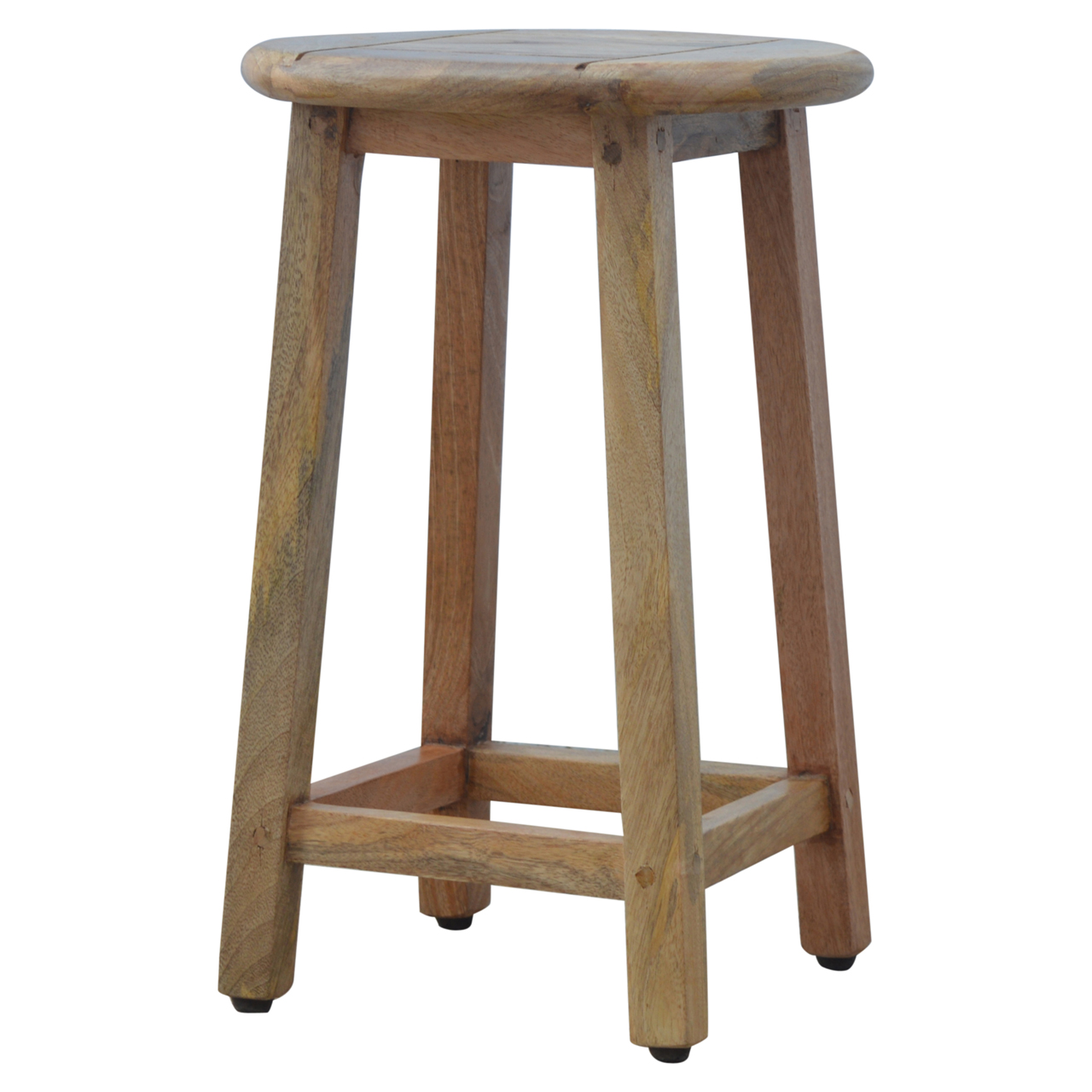 Solid Mango Wood Oak Finished 2 Drawer Breakfast Table With 2 Stools - Image 12