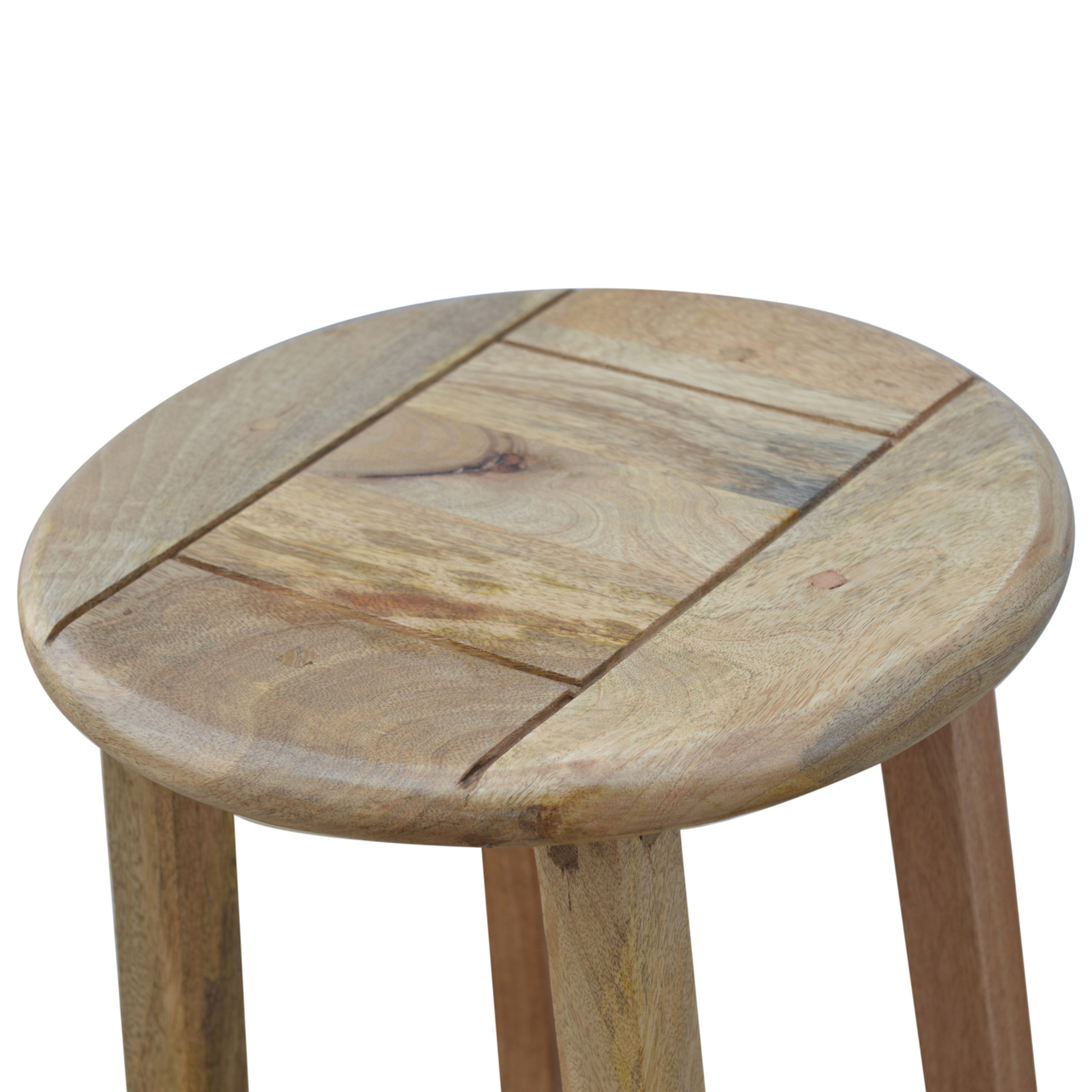 Solid Mango Wood Oak Finished 2 Drawer Breakfast Table With 2 Stools - Image 13
