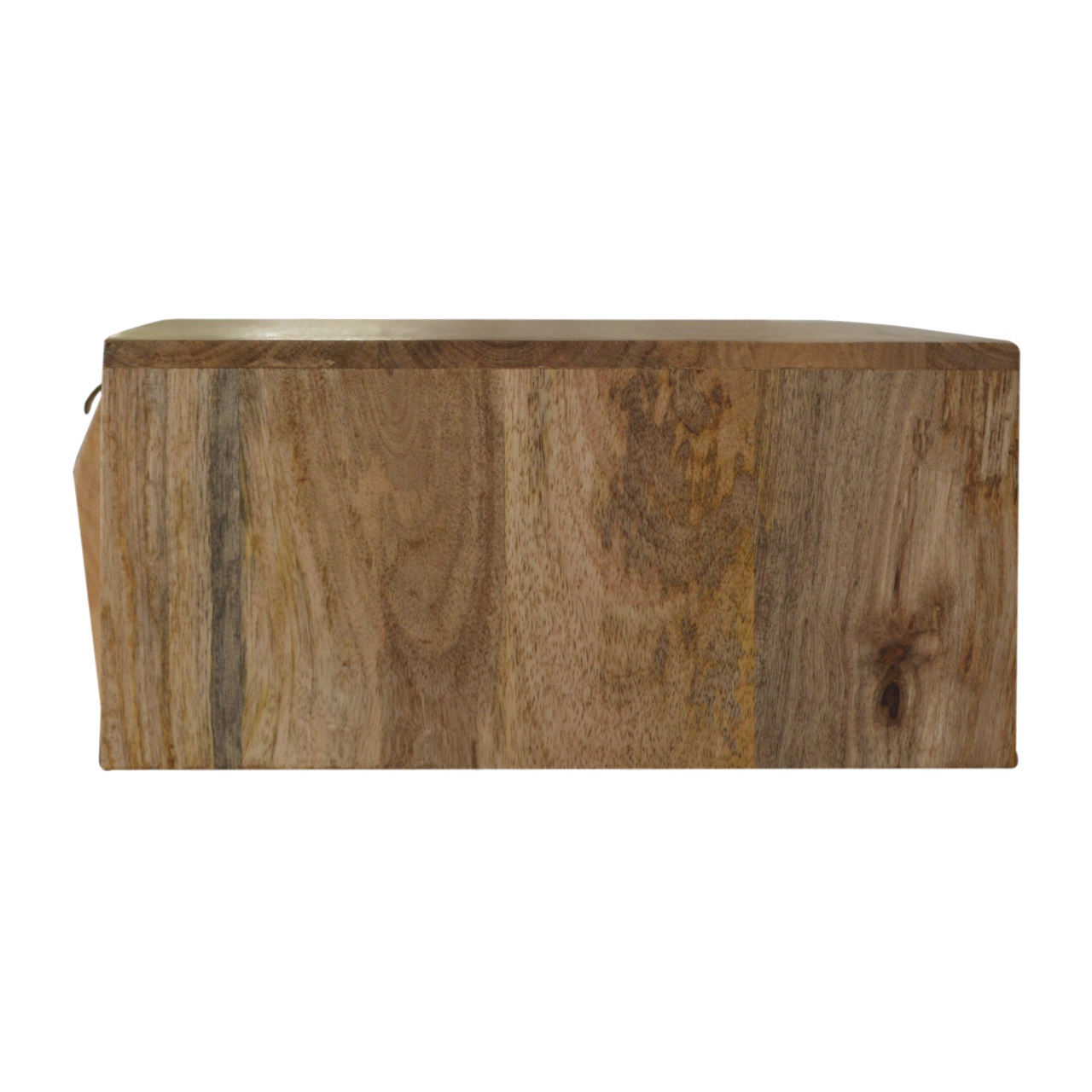 Solid Mango Wood Oak Finished 1 Drawer Wall Mounted Prism Bedside - Image 7