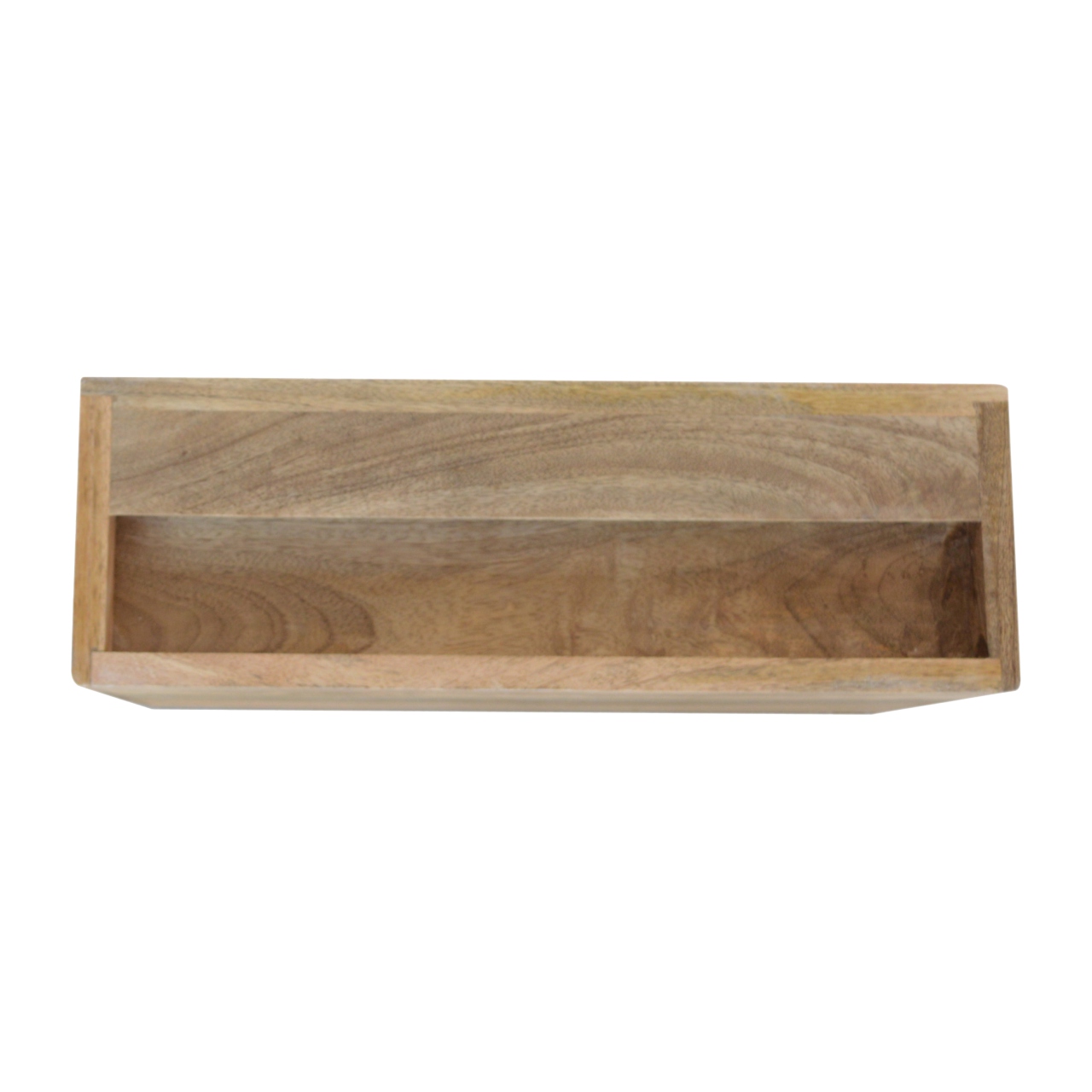 Solid Mango Wood Oak Finished 1 Drawer Wall Mounted Prism Bedside - Image 8