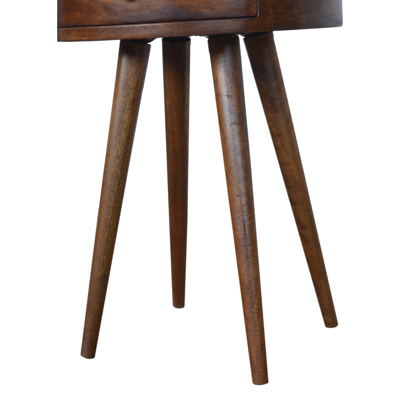 Solid Mango Wood Nordic Chestnut Circular Bedside - Image 6