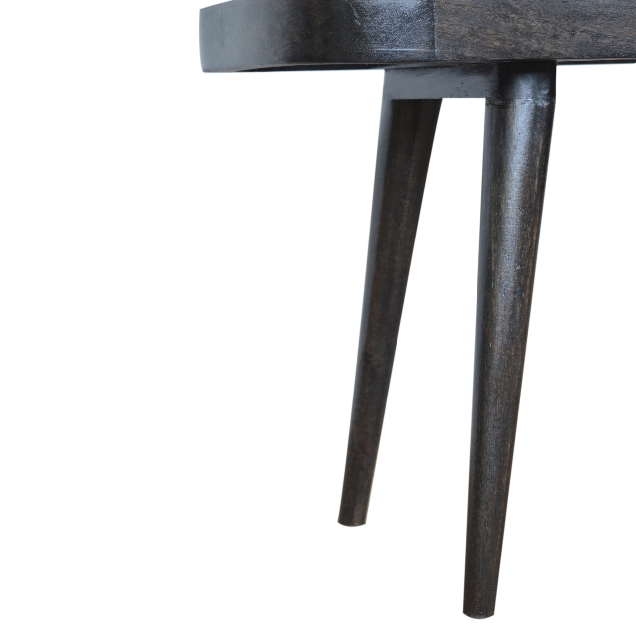 Solid Mango Wood Larissa Carbon Black Rattan Woven Top Bench - Image 7