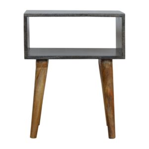 Solid Mango Wood Carbon Black Finished Open Bedside