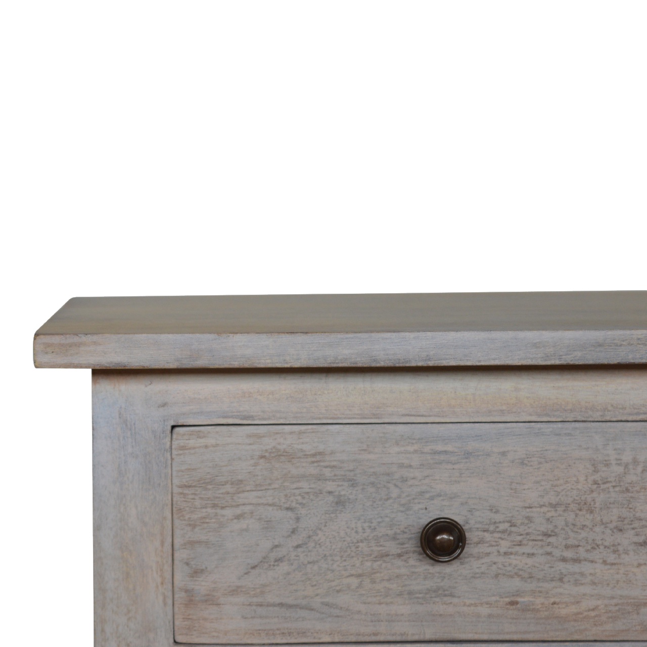 Solid Mango Wood Acid Stone Wash 1 Drawer 1 Cupboard Mini Bedside - Image 4
