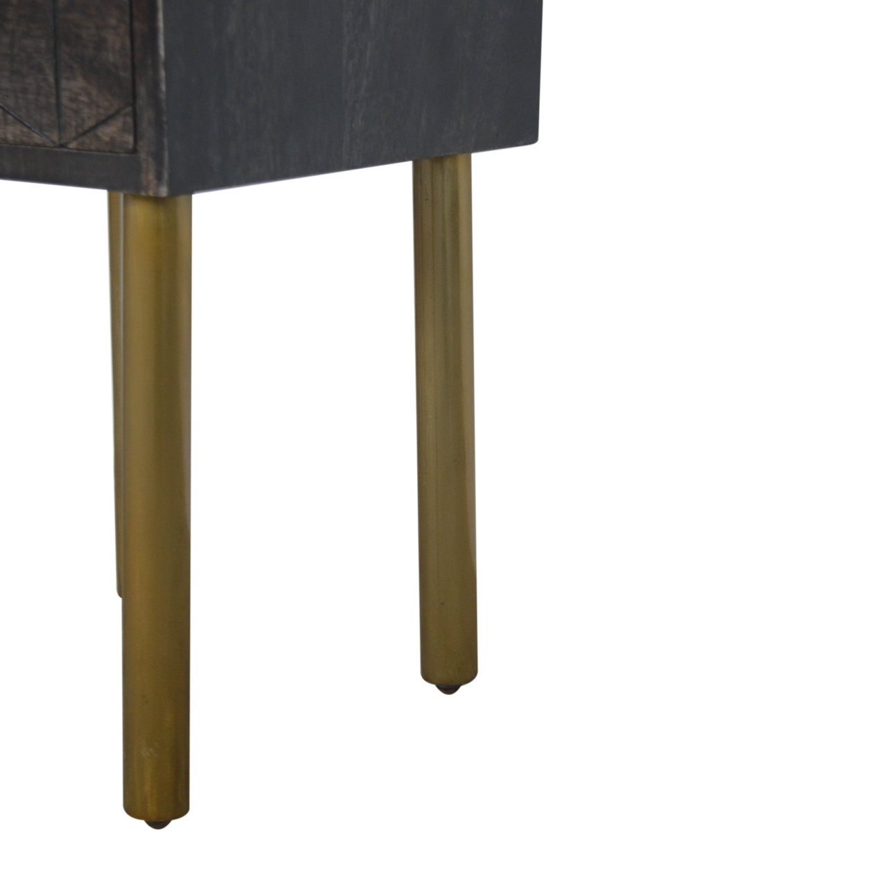 Solid Mango Wood Washed Black Finished 1 Drawer Doha Bedside - Image 7