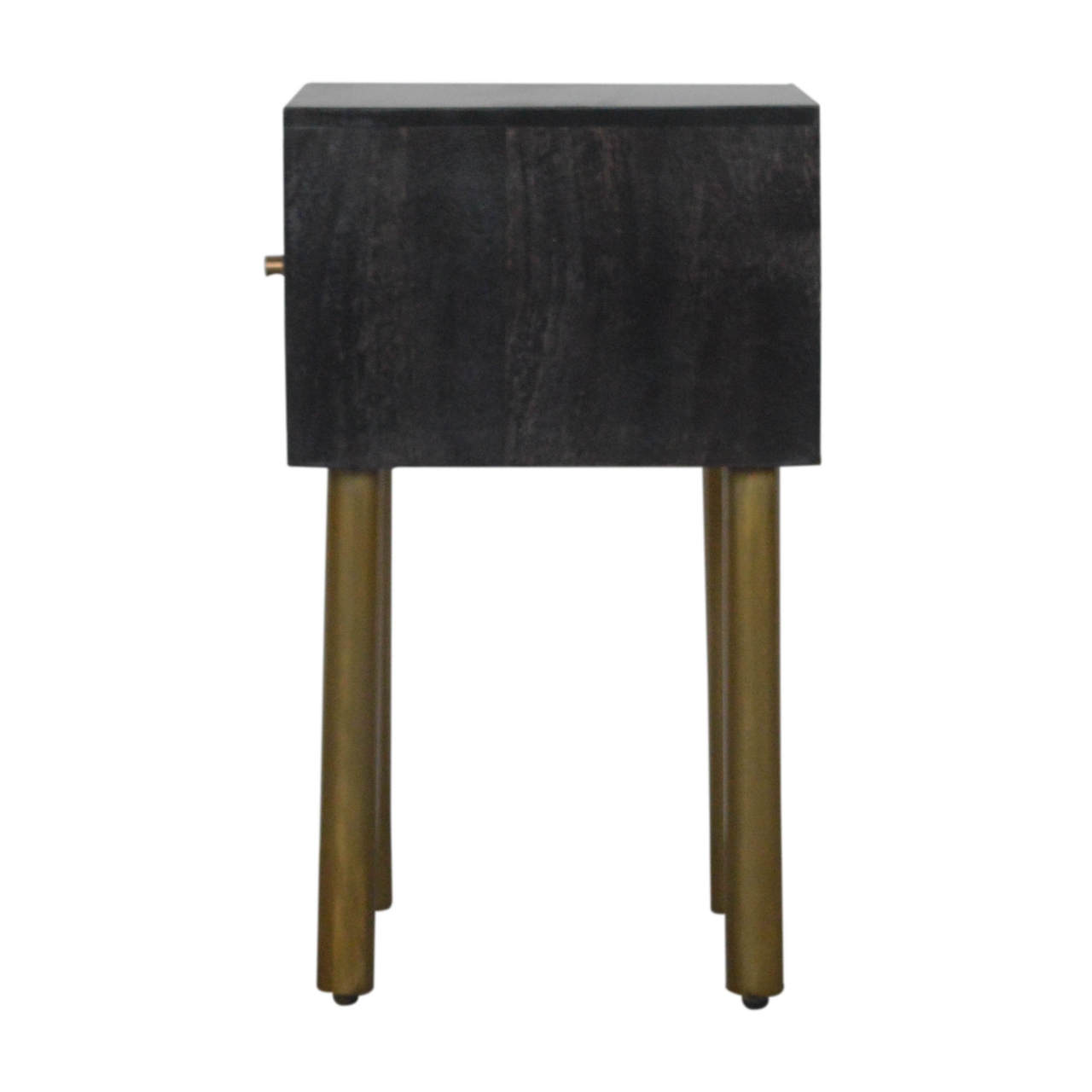 Solid Mango Wood Washed Black Finished 1 Drawer Doha Bedside - Image 8