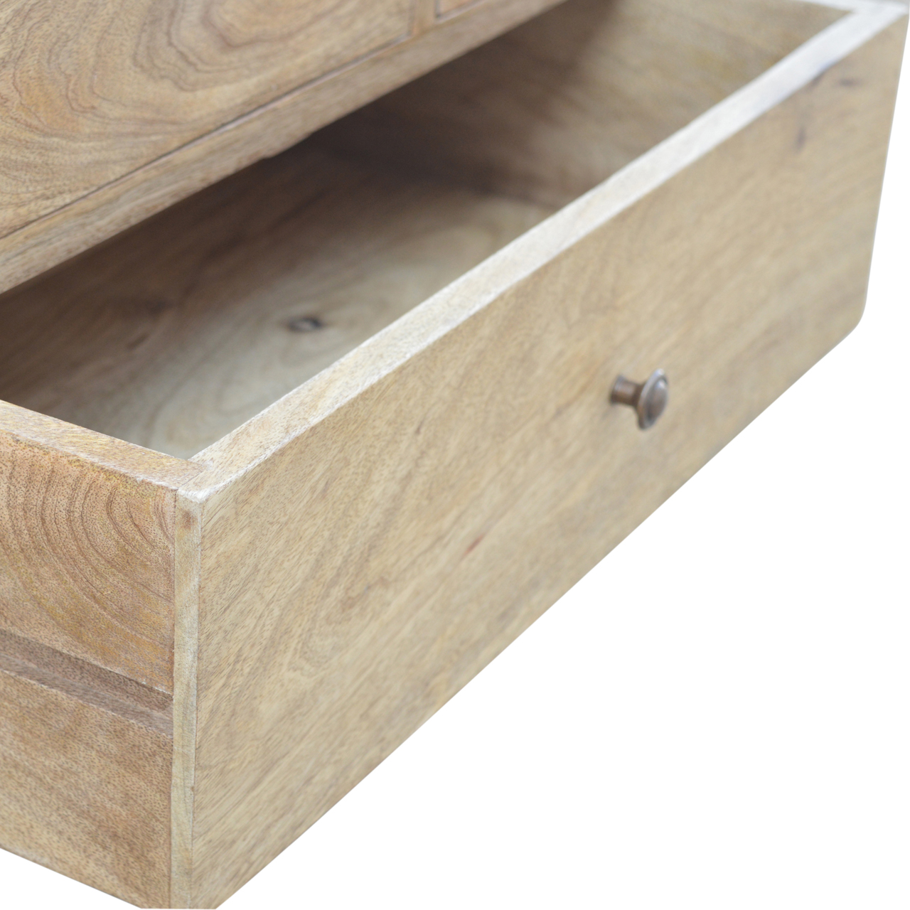 Solid Mango Wood Solid Mango Wood Oak Finished 7 Drawer 2 Door Cabinet - Image 7