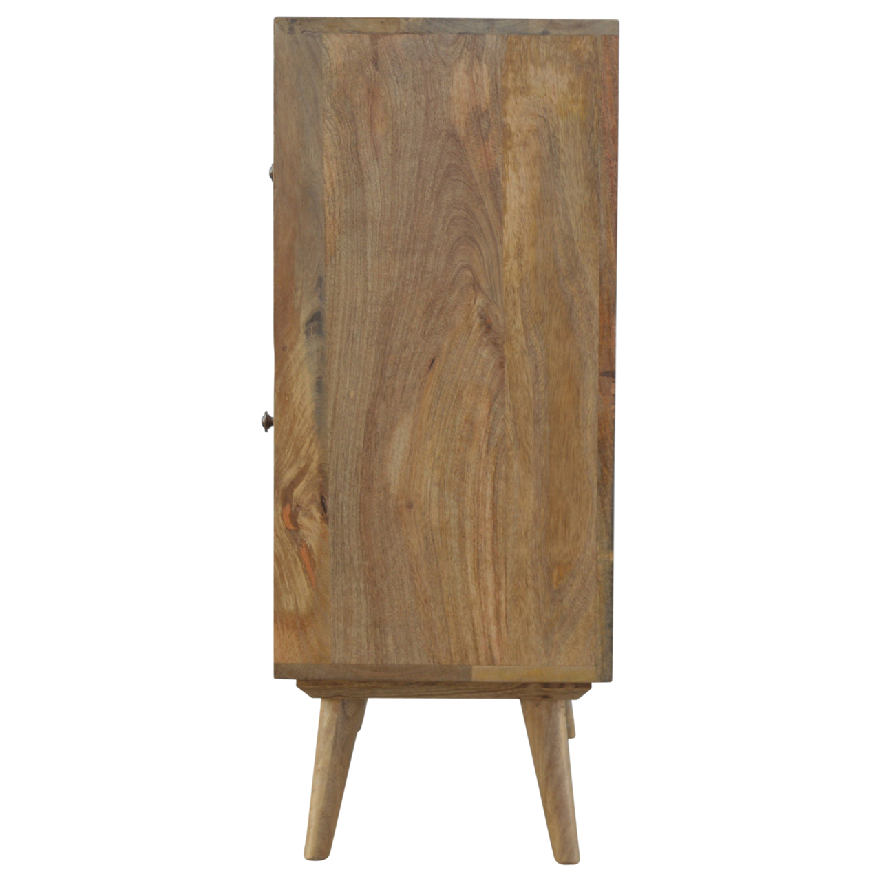 Solid Mango Wood Solid Mango Wood Oak Finished 7 Drawer 2 Door Cabinet - Image 8