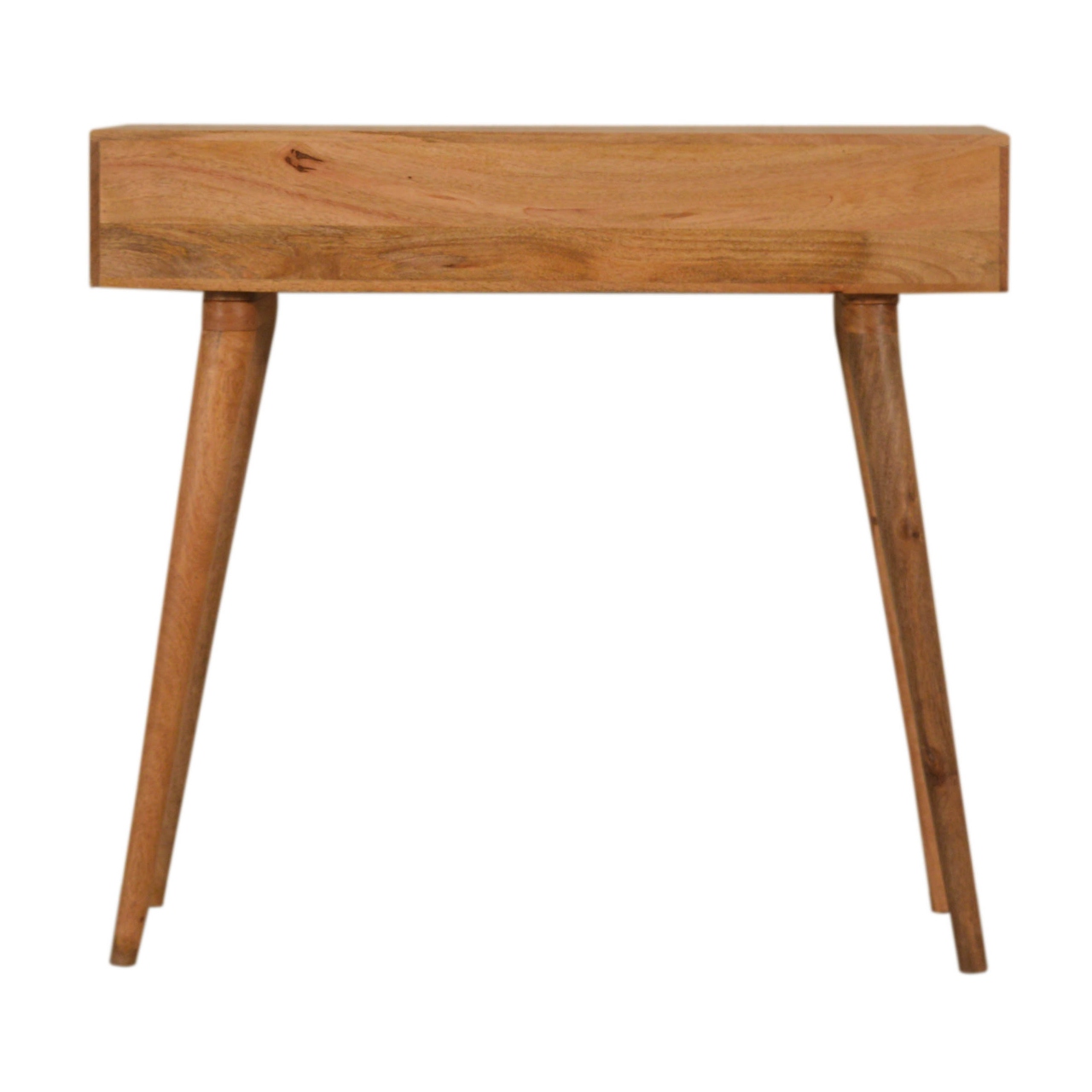Solid Mango Wood Oak Finished 1 Drawer 1 Slot Nepal Writing Desk - Image 9