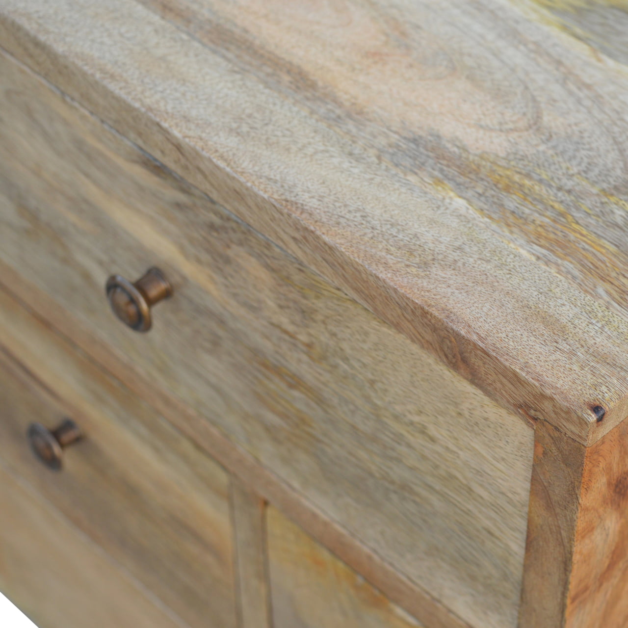 Solid Mango Wood Nordic Style 4 Drawer Multi Bedside - Image 6