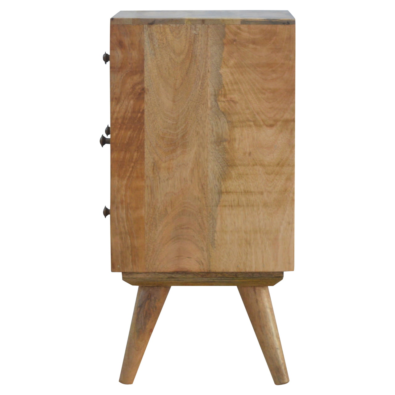 Solid Mango Wood Nordic Style 4 Drawer Multi Bedside - Image 8