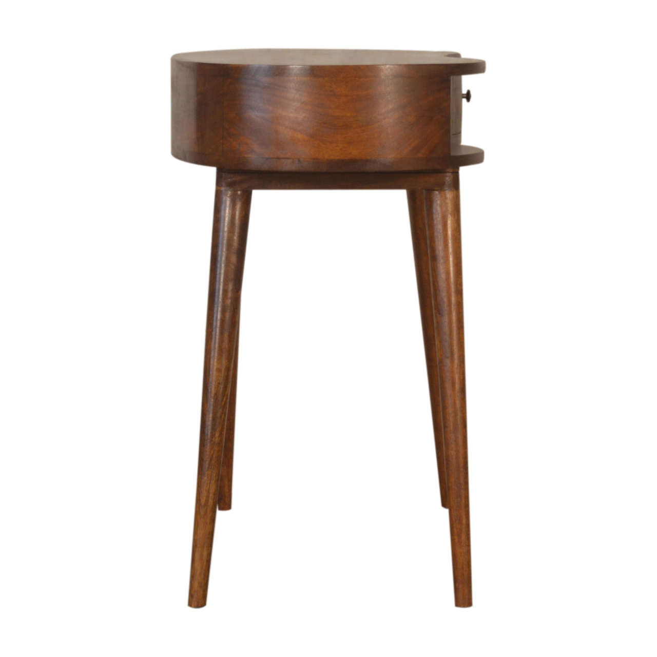 Solid Mango Wood Chestnut Finished 1 Drawer Rounded Writing Desk - Image 8