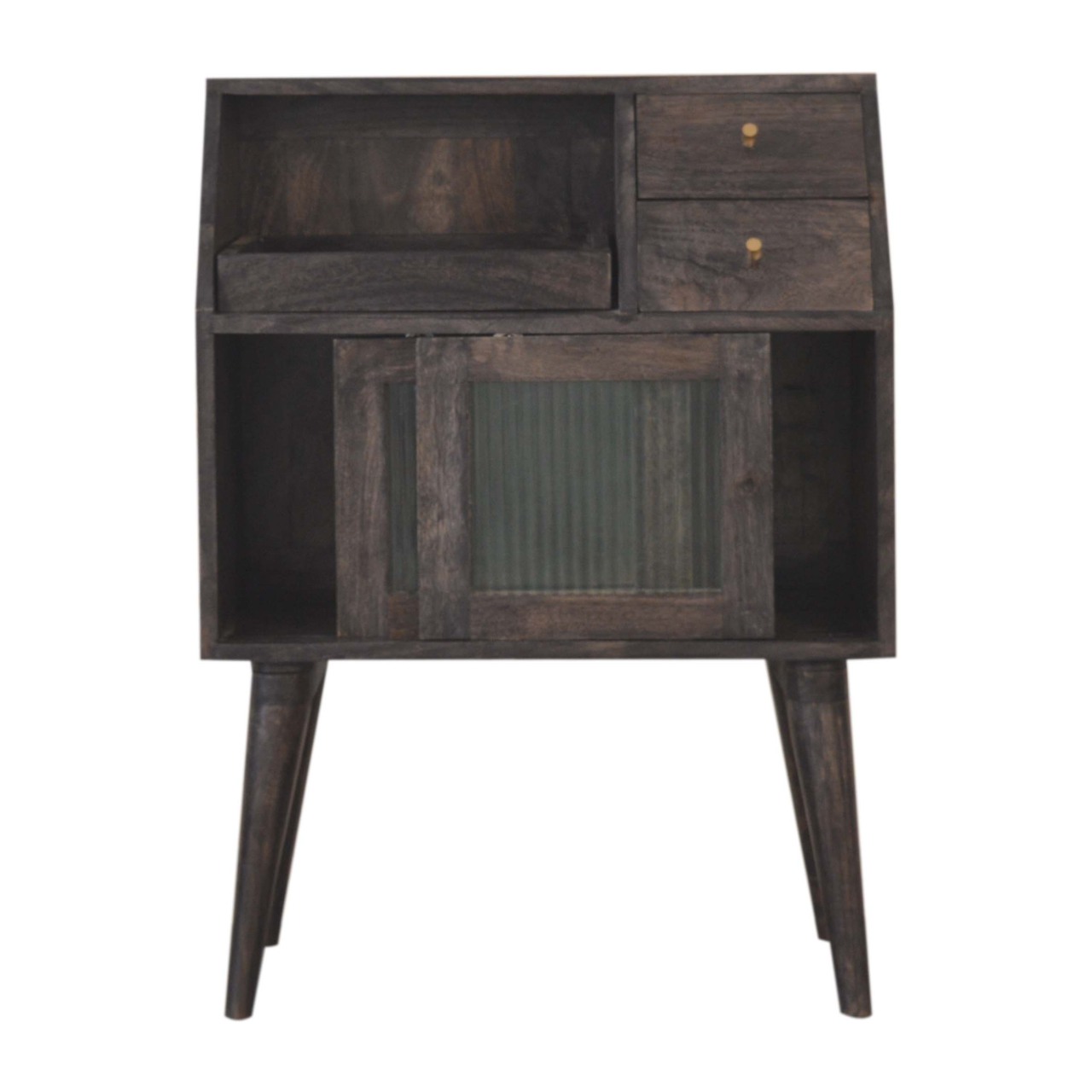 Solid Mango Wood California Walnut 2 Drawer 2 Door Havana Mini Cabinet - Image 6