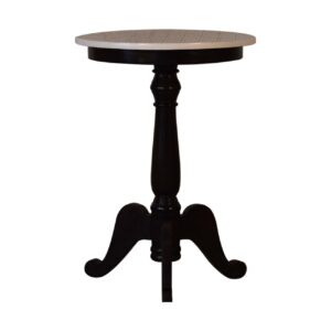 Solid Mango Wood California Walnut Finished Round French Style Tea Table