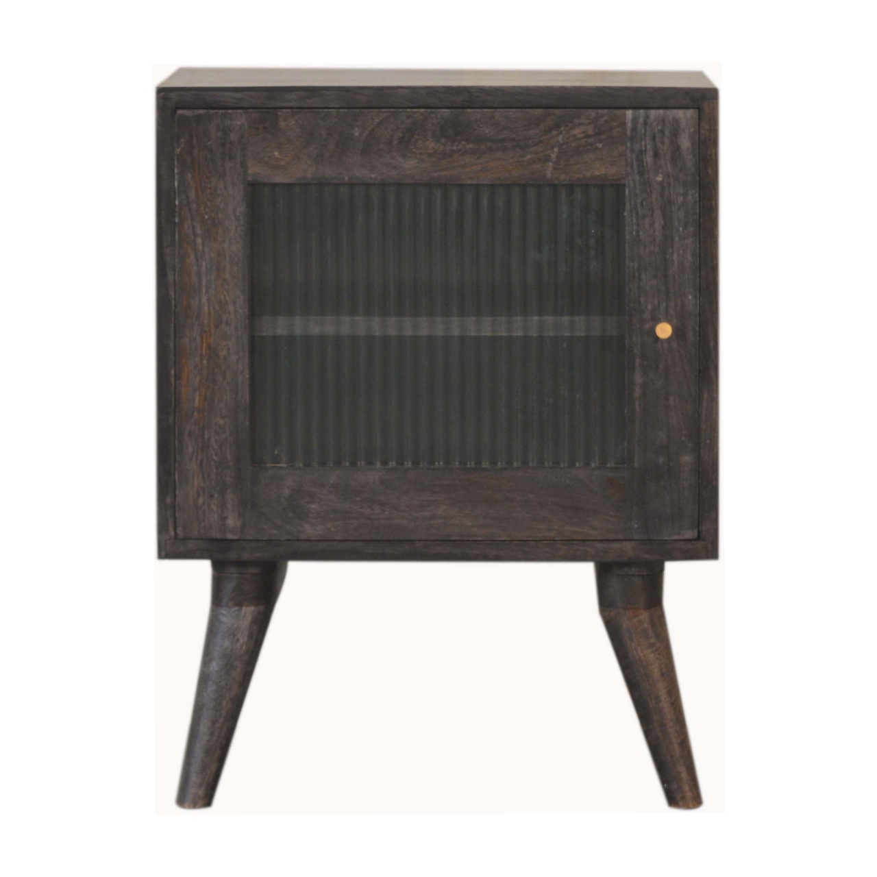 Solid Mango Wood Ash Black Finished 1 Door Havana Bedside