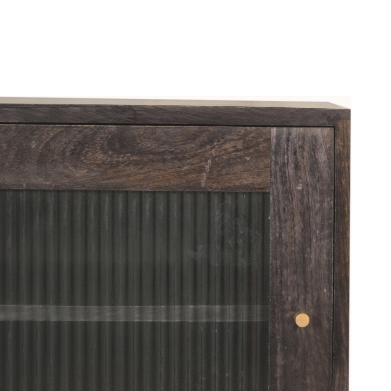 Solid Mango Wood Ash Black Finished 1 Door Havana Bedside - Image 4