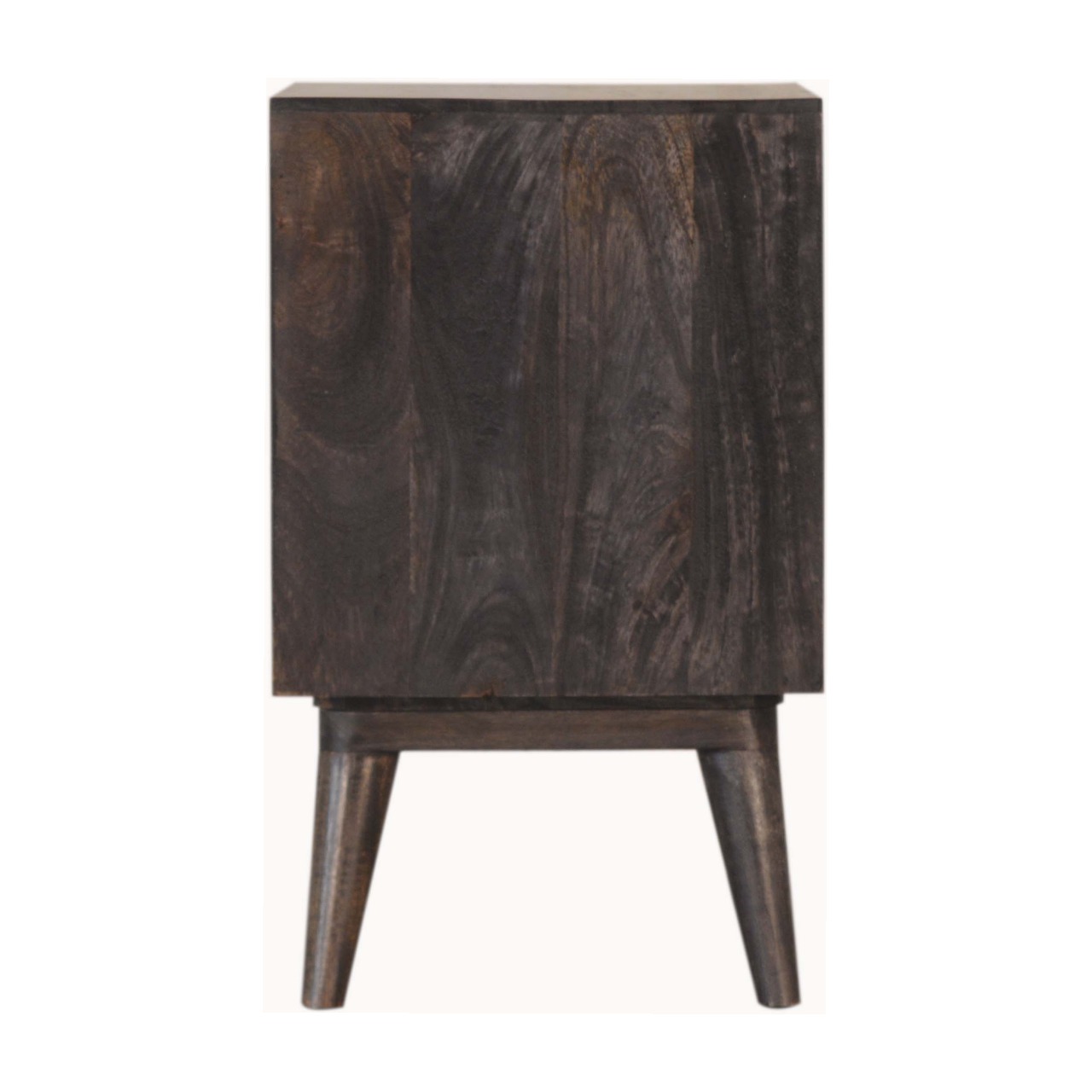 Solid Mango Wood Ash Black Finished 1 Door Havana Bedside - Image 7