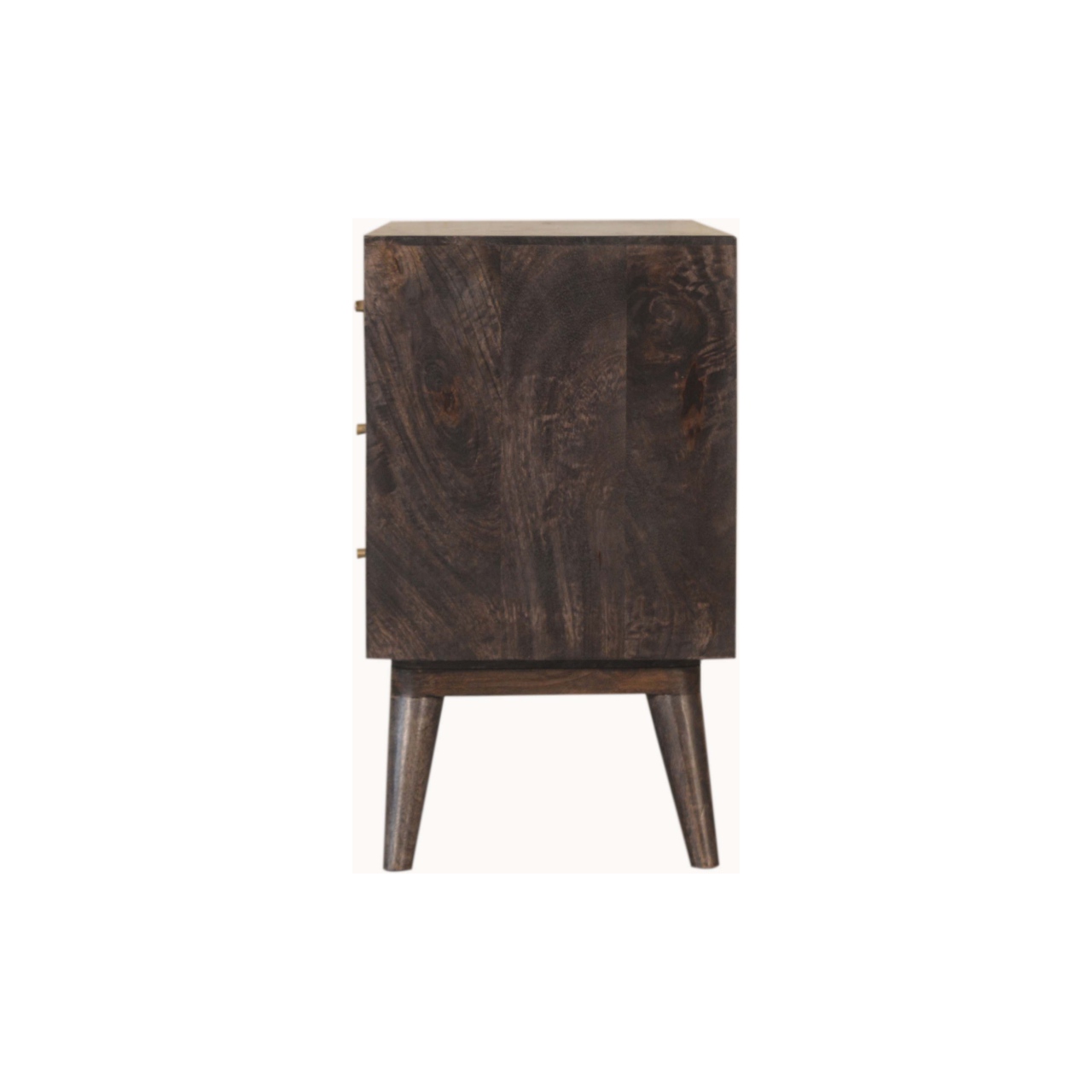 Solid Mango Wood Ash Black 3 Drawer 1 DoorHavana Cabinet - Image 8