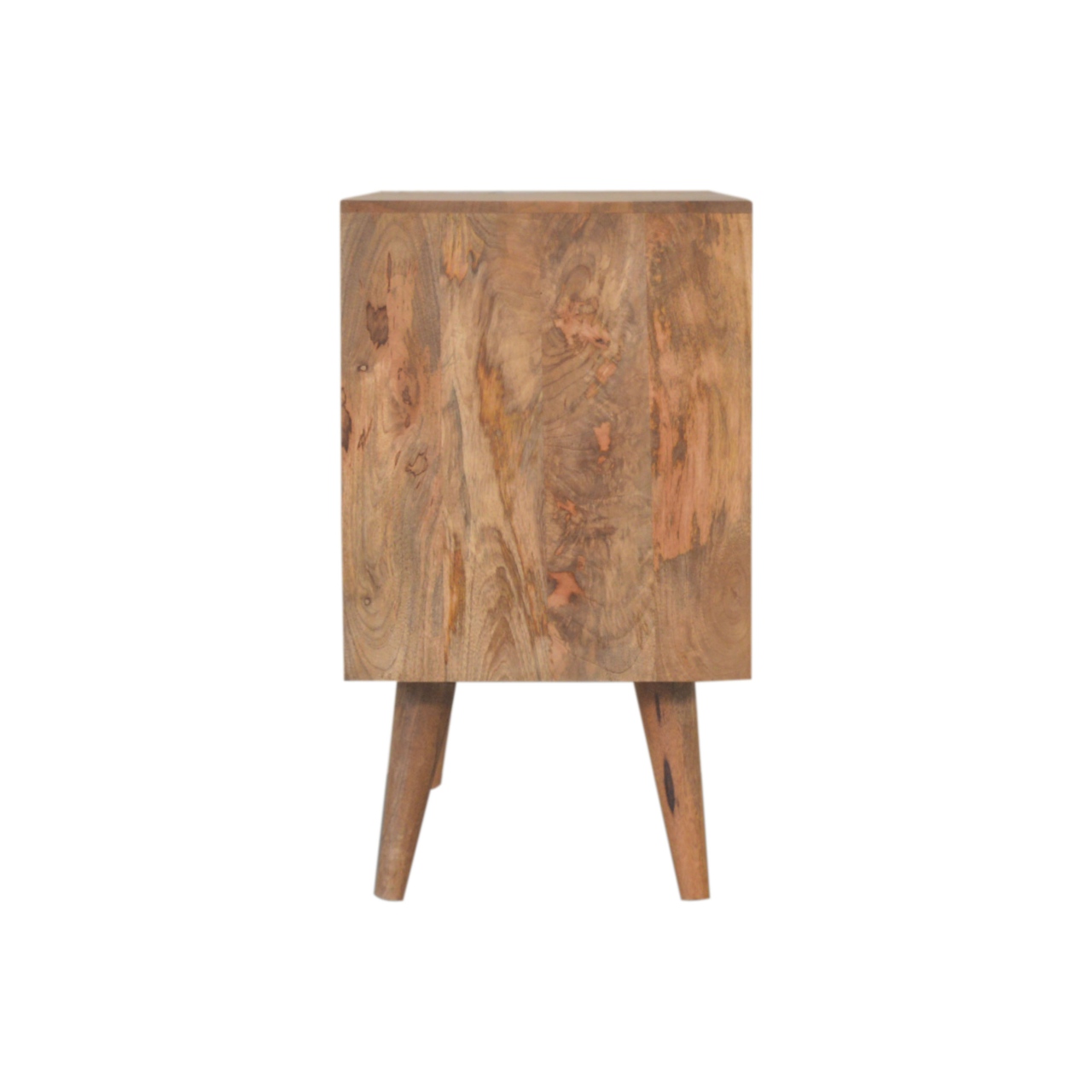 Solid Mango Wood Oak Finished 3 Drawer 1 Cabinet Acadia Hand Painted Teal Sideboard - Image 8