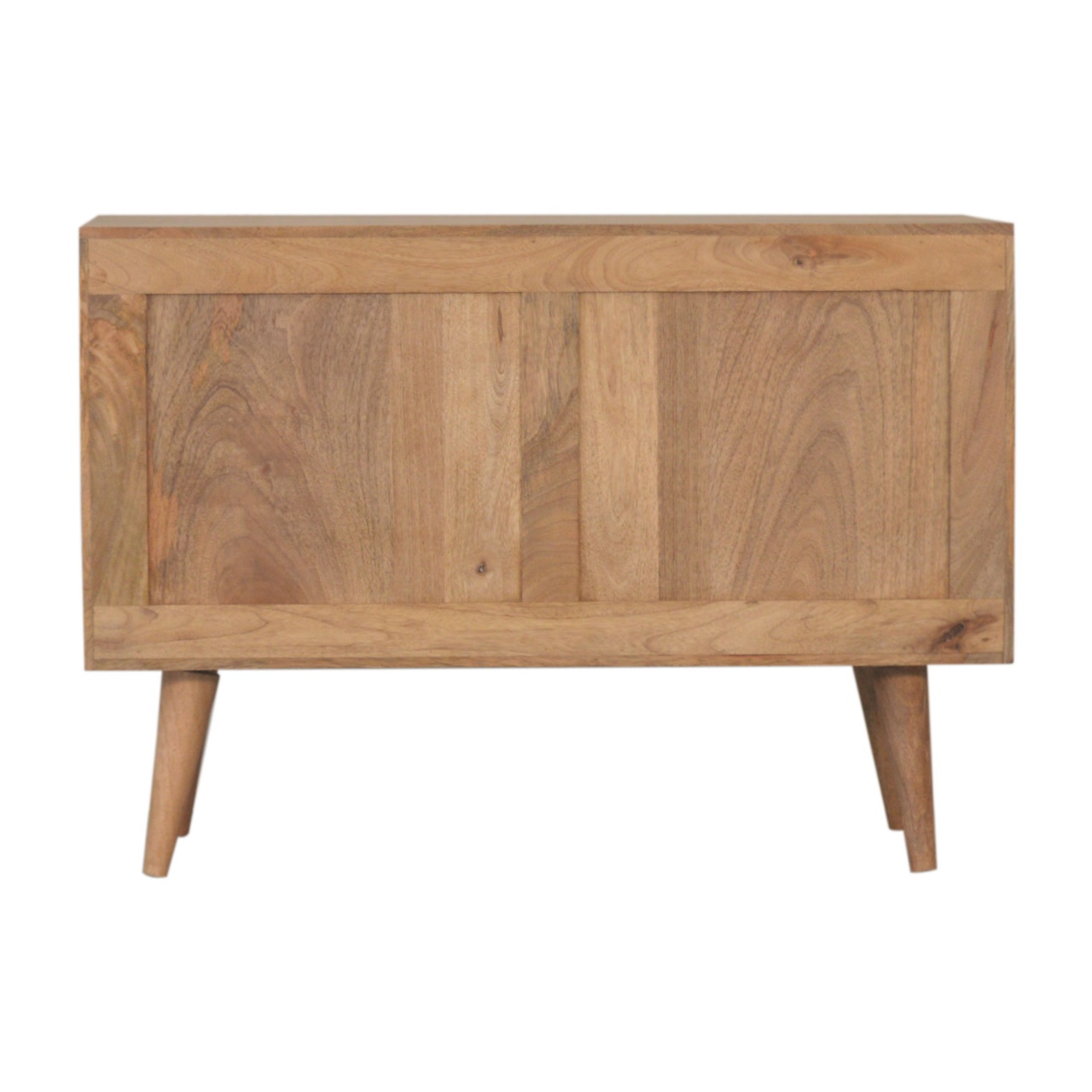 Solid Mango Wood Oak Finished 3 Drawer 1 Cabinet Acadia Hand Painted Teal Sideboard - Image 9